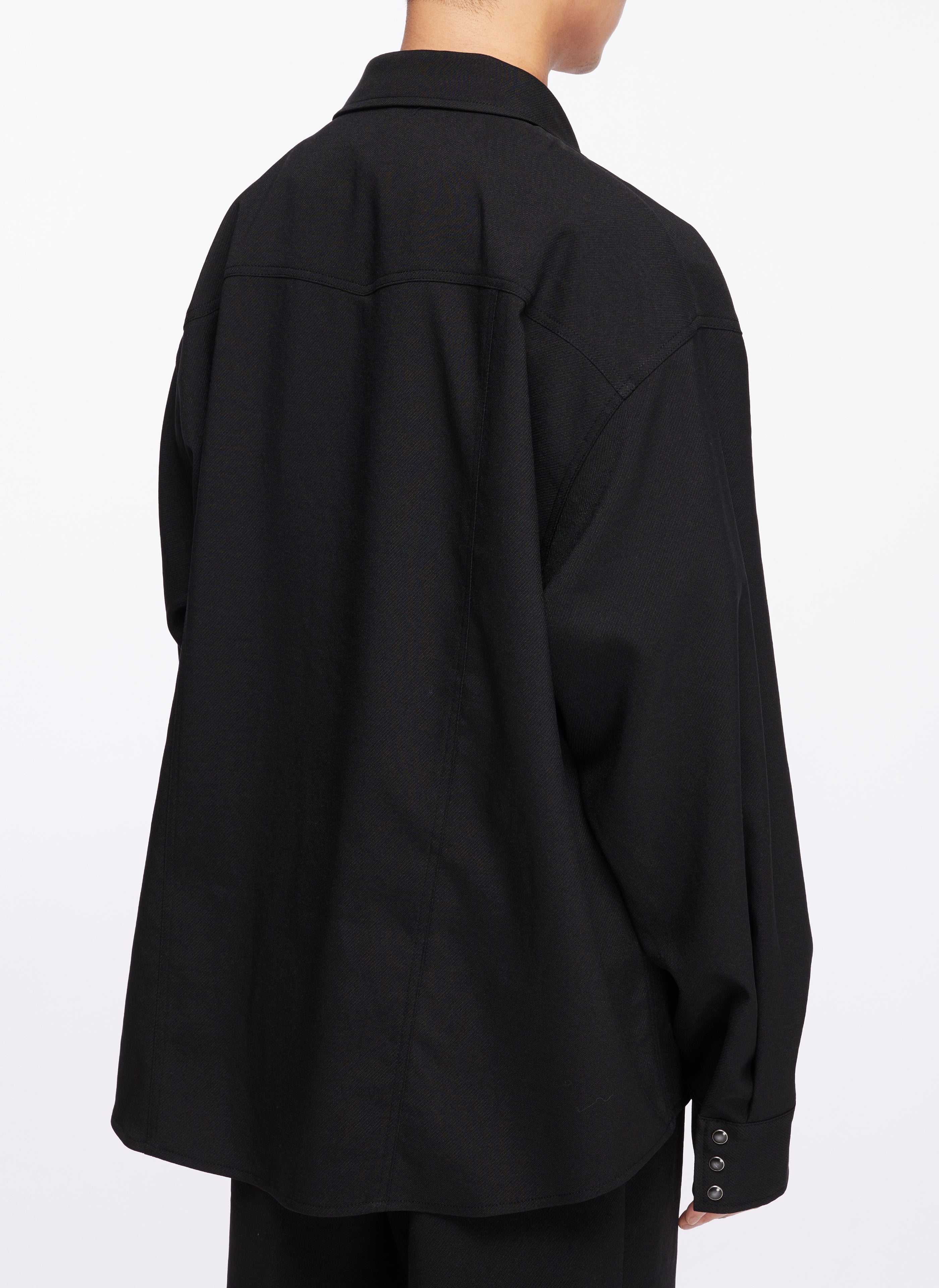 Wool Like Polyester Western Shirt Jacket