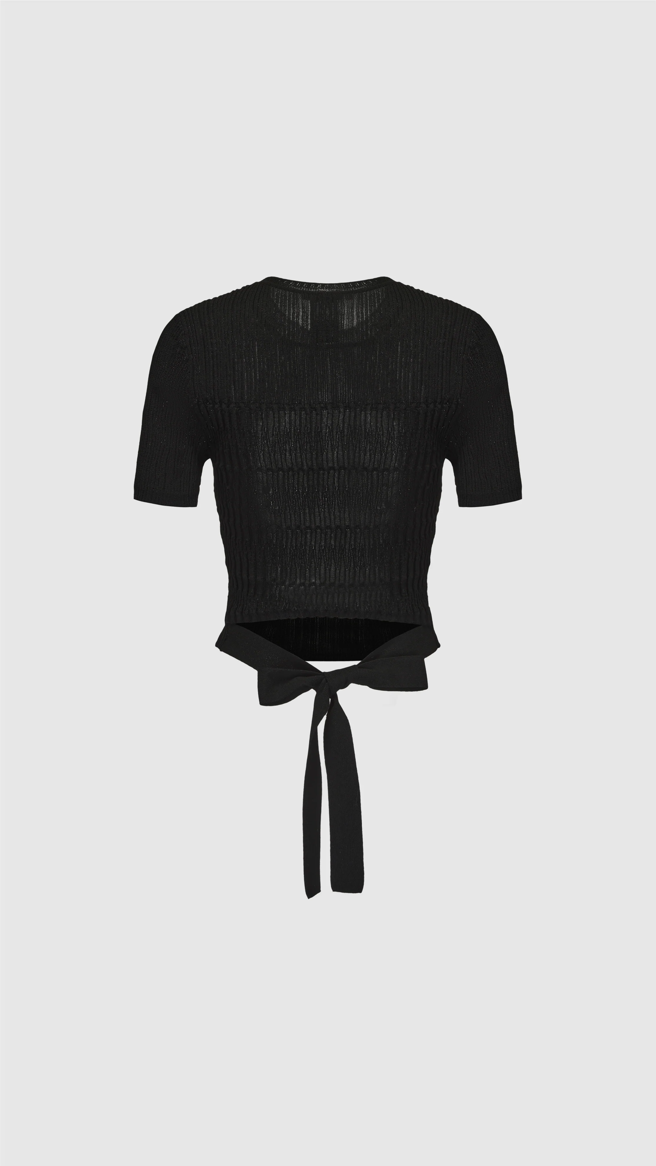 Short Sleeves Tie-Waist Sweater