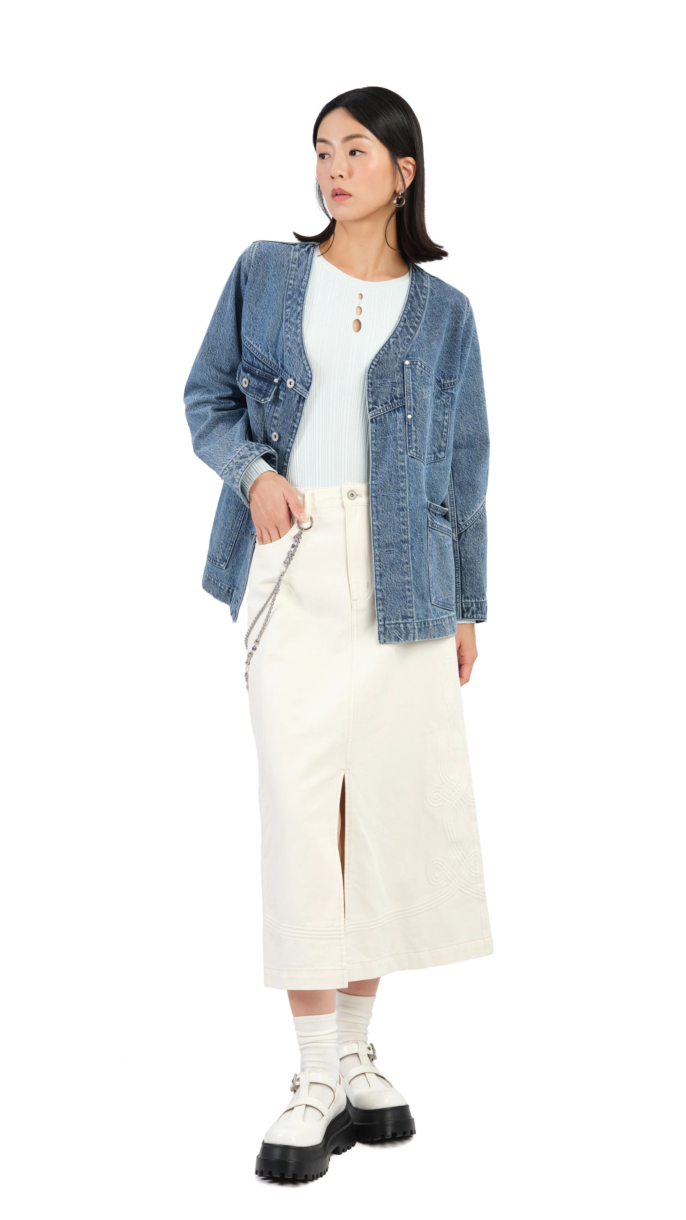 Slash Cut-Out Sweater