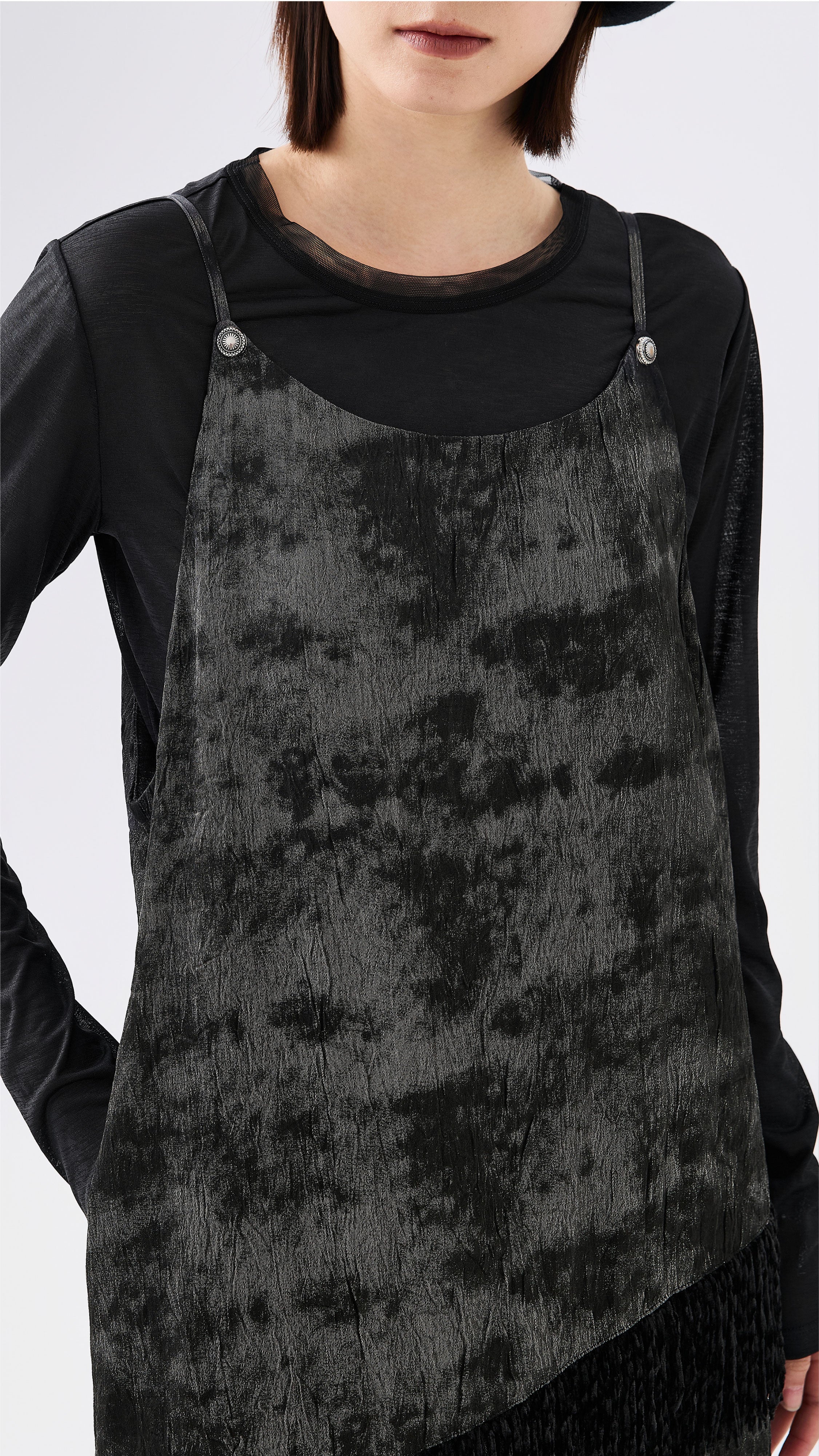 Western Faux Denim Cami Dress