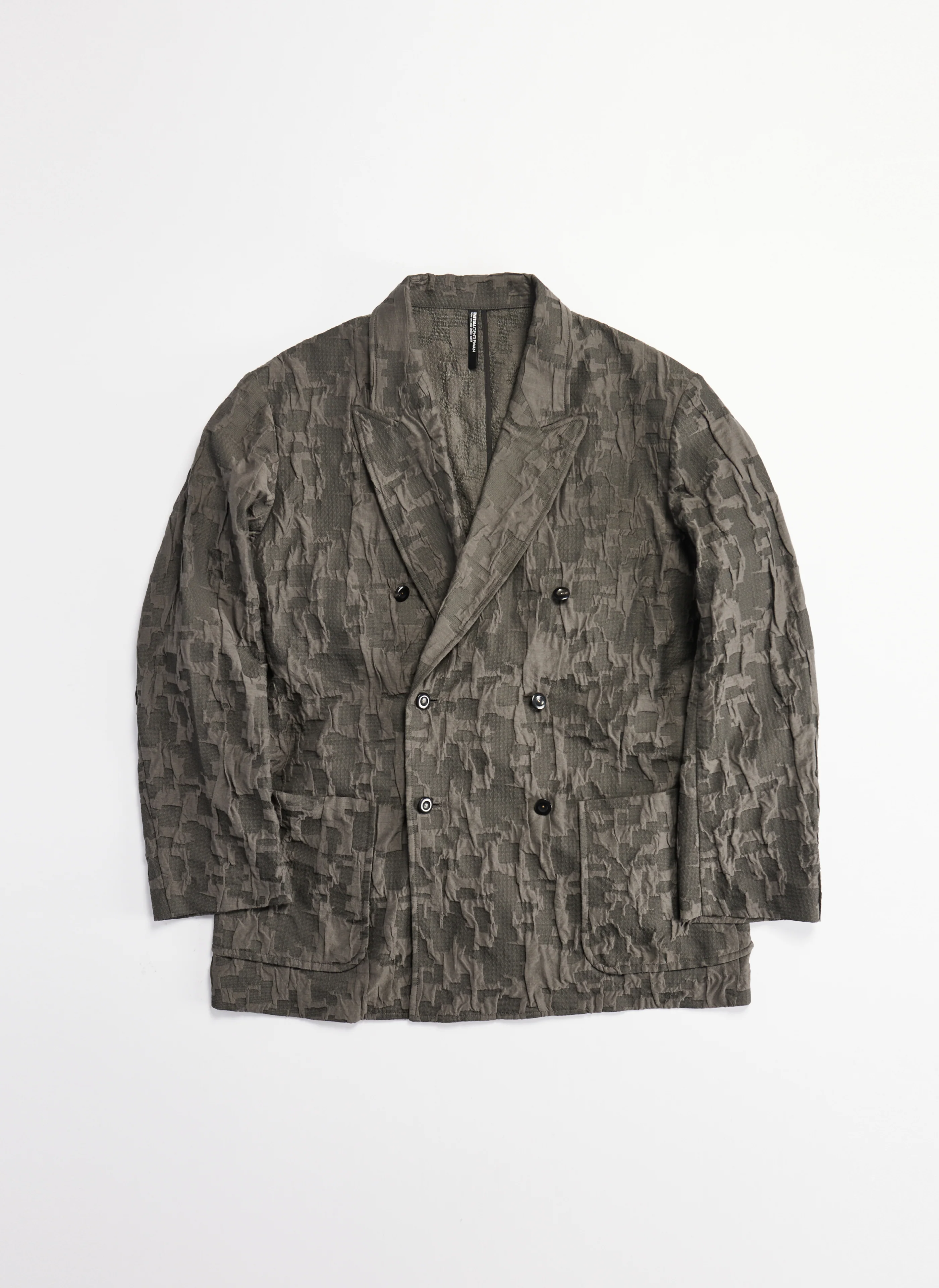 Jacquard Soft Double Breasted Blazer - Hudung