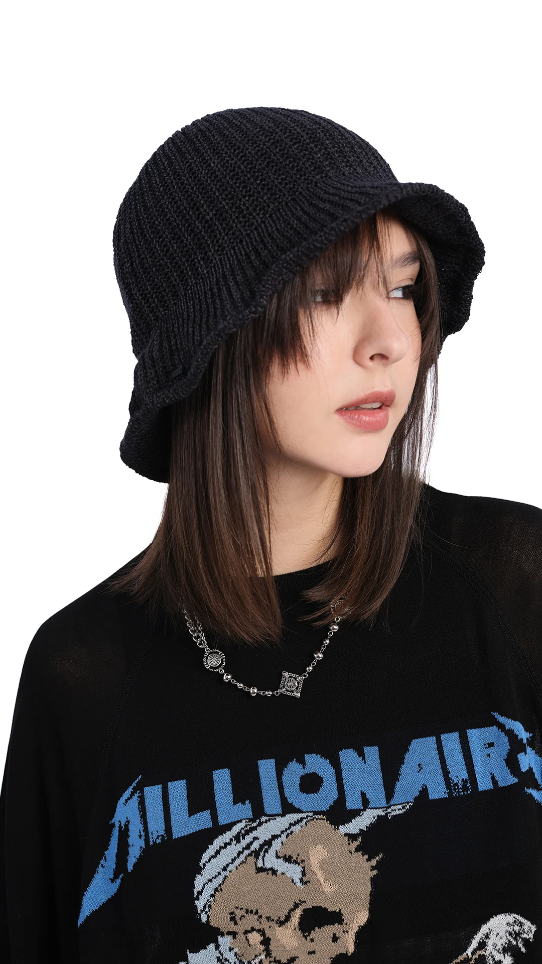 Knitted Cloche Bucket Hat - Hudung