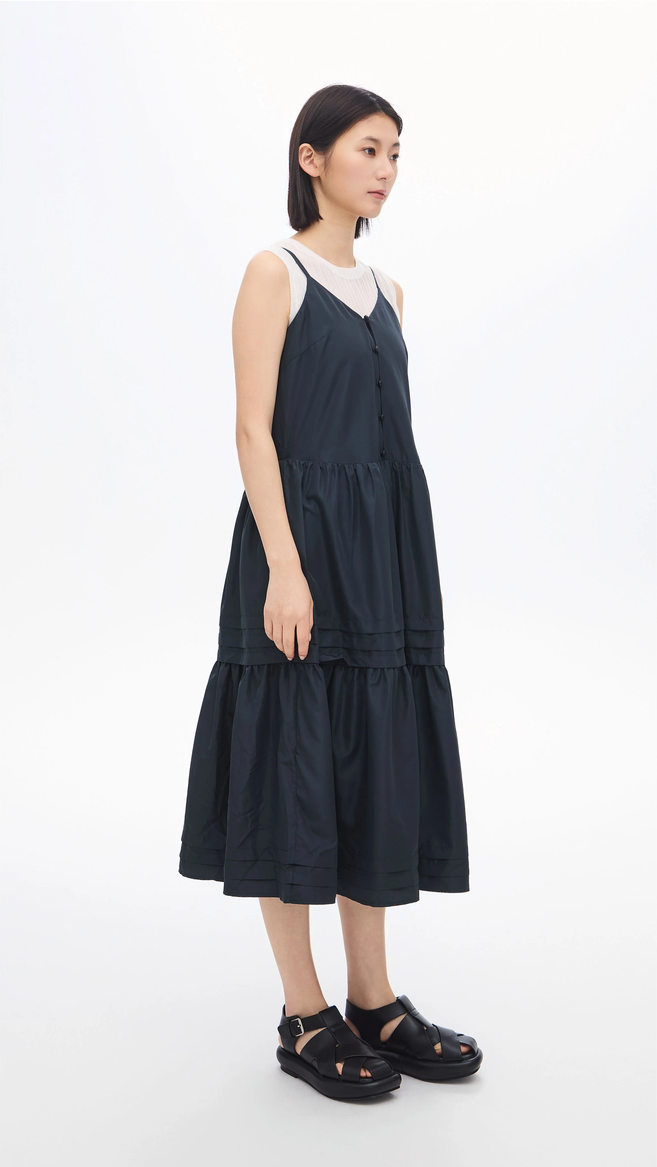 Gather Pleaded Dress - Hudung