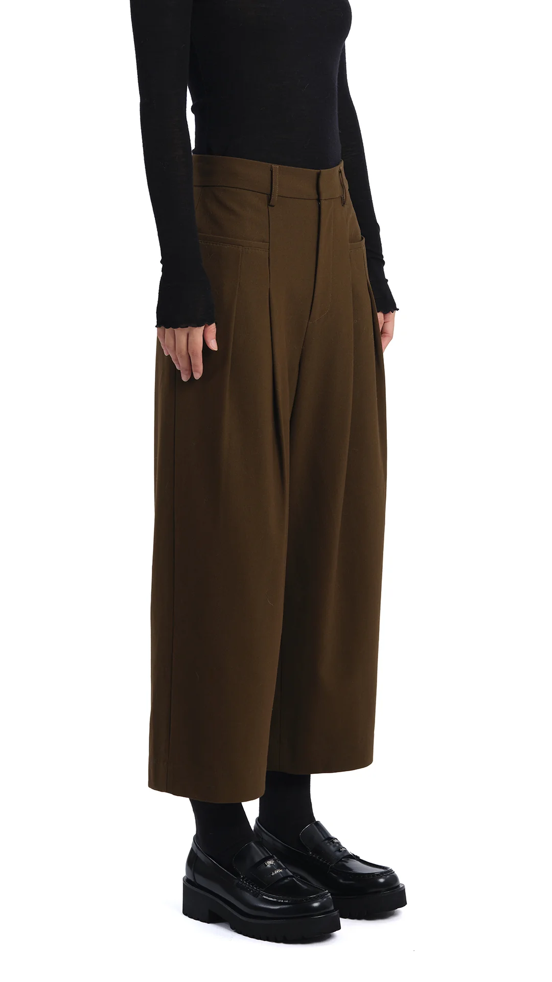 Wide-Leg Ankle Pants - Hudung
