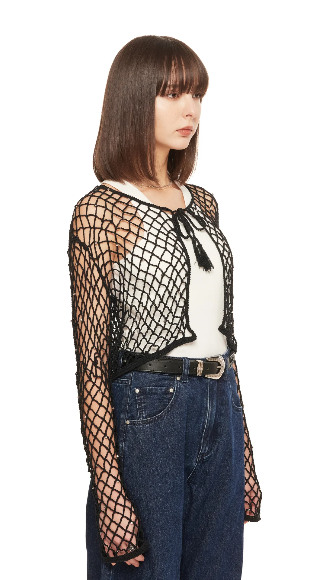 Beaded Crochet Cardigan - Hudung