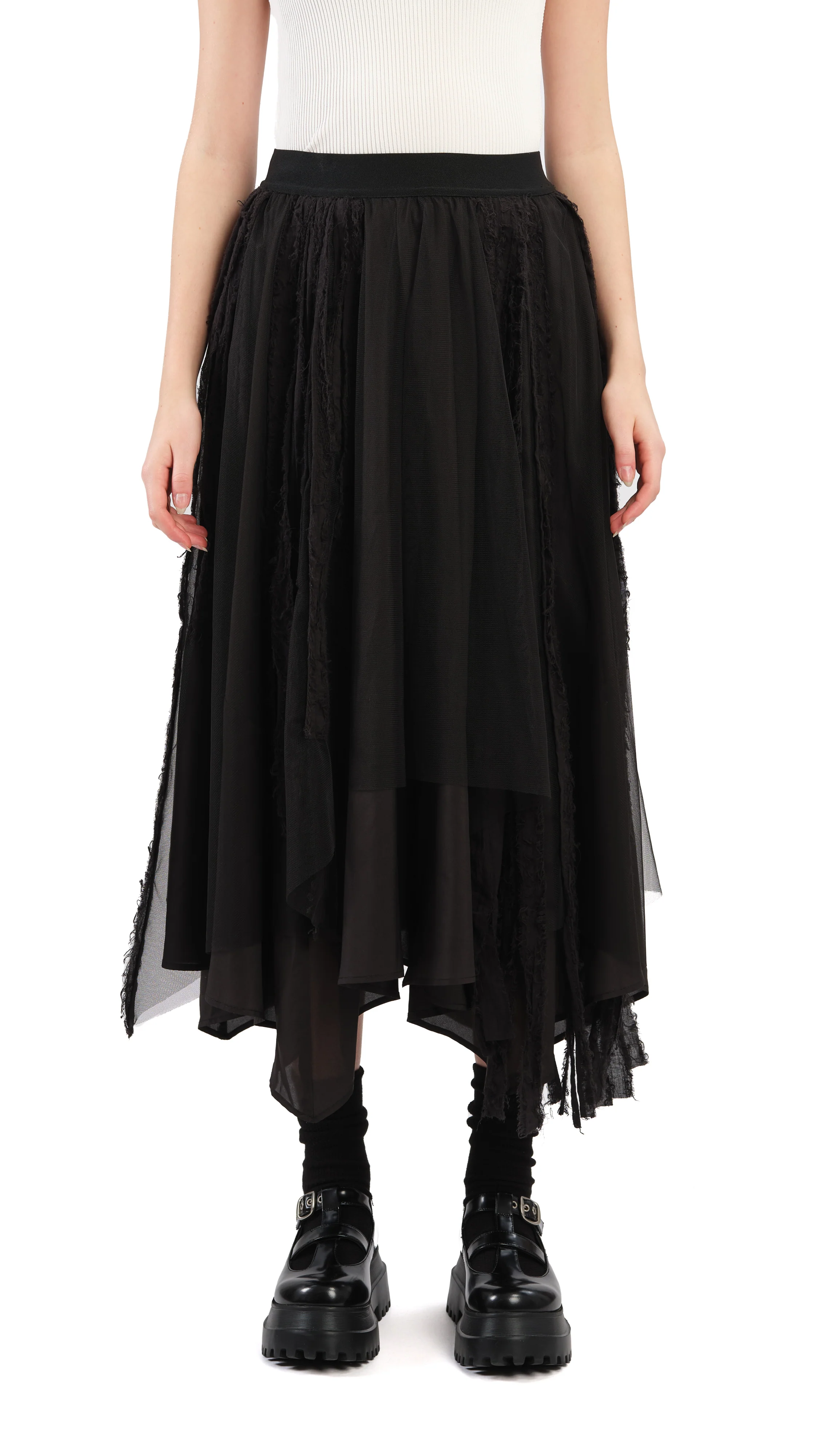 Asymmetric Layer Skirt - Hudung