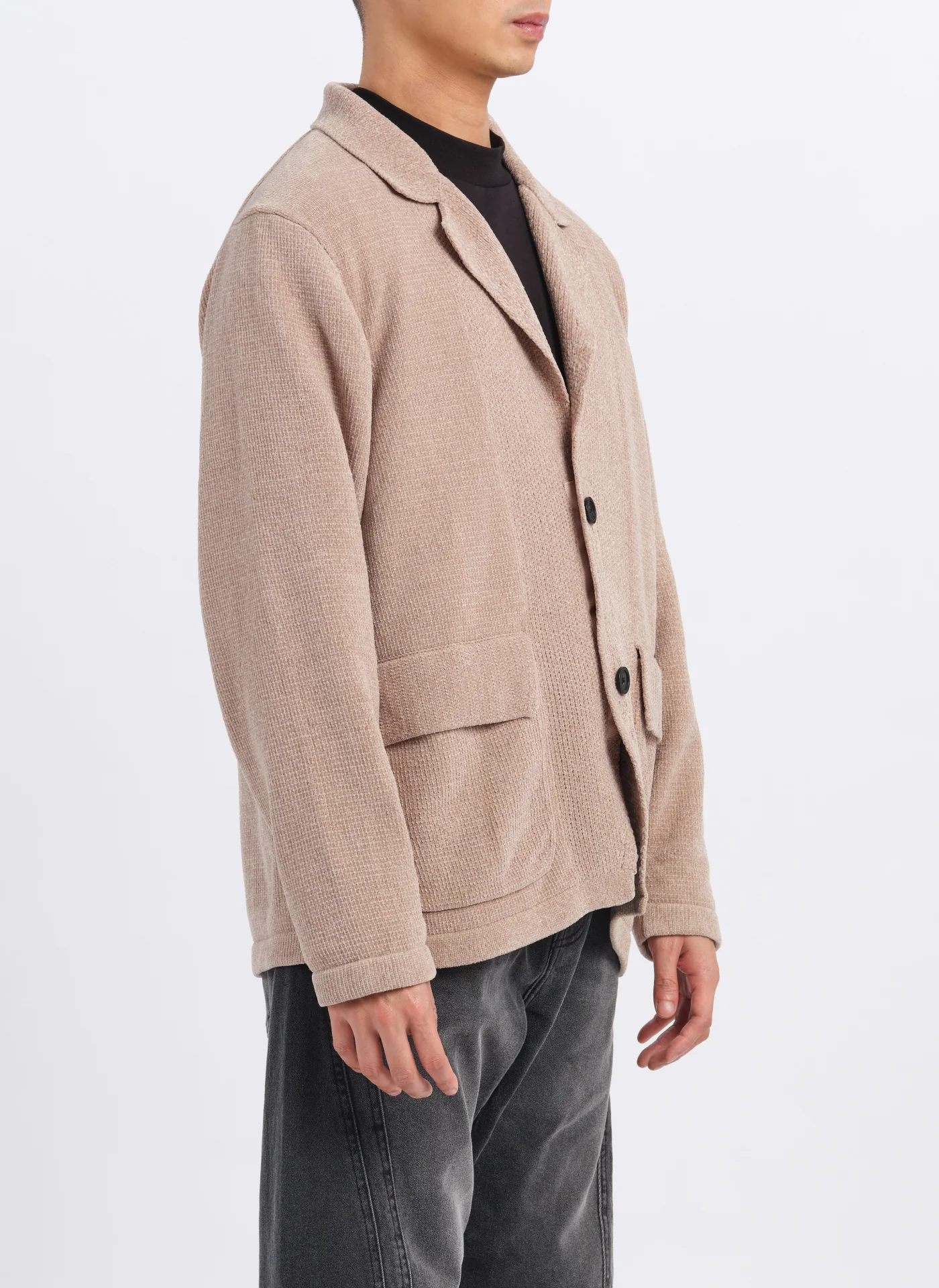 Polyester Velvet Knitted Blazer - Hudung