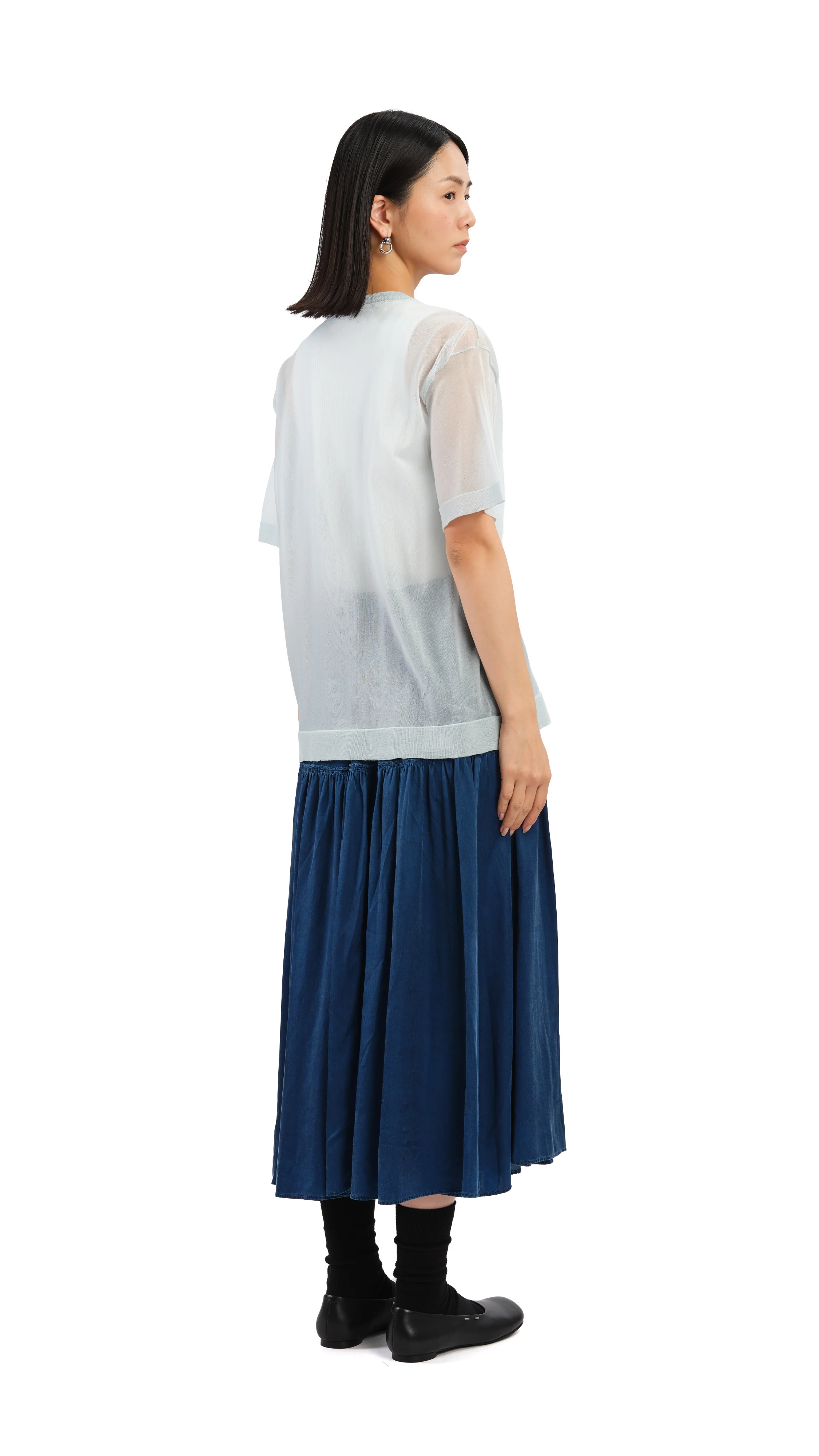 Sheer Knit Tee - Hudung