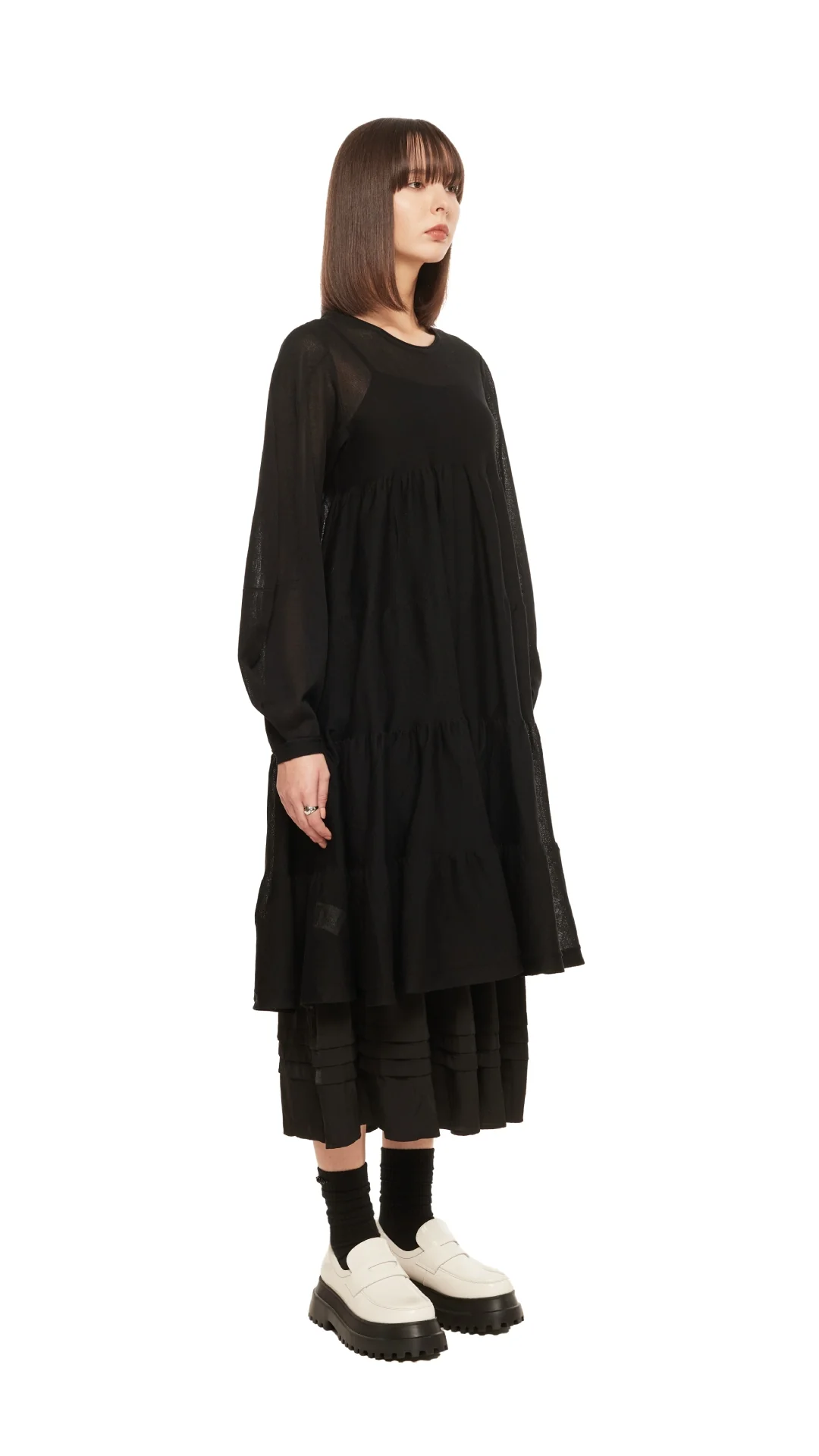 Chunky Sole Leather Penny Loafers - Hudung