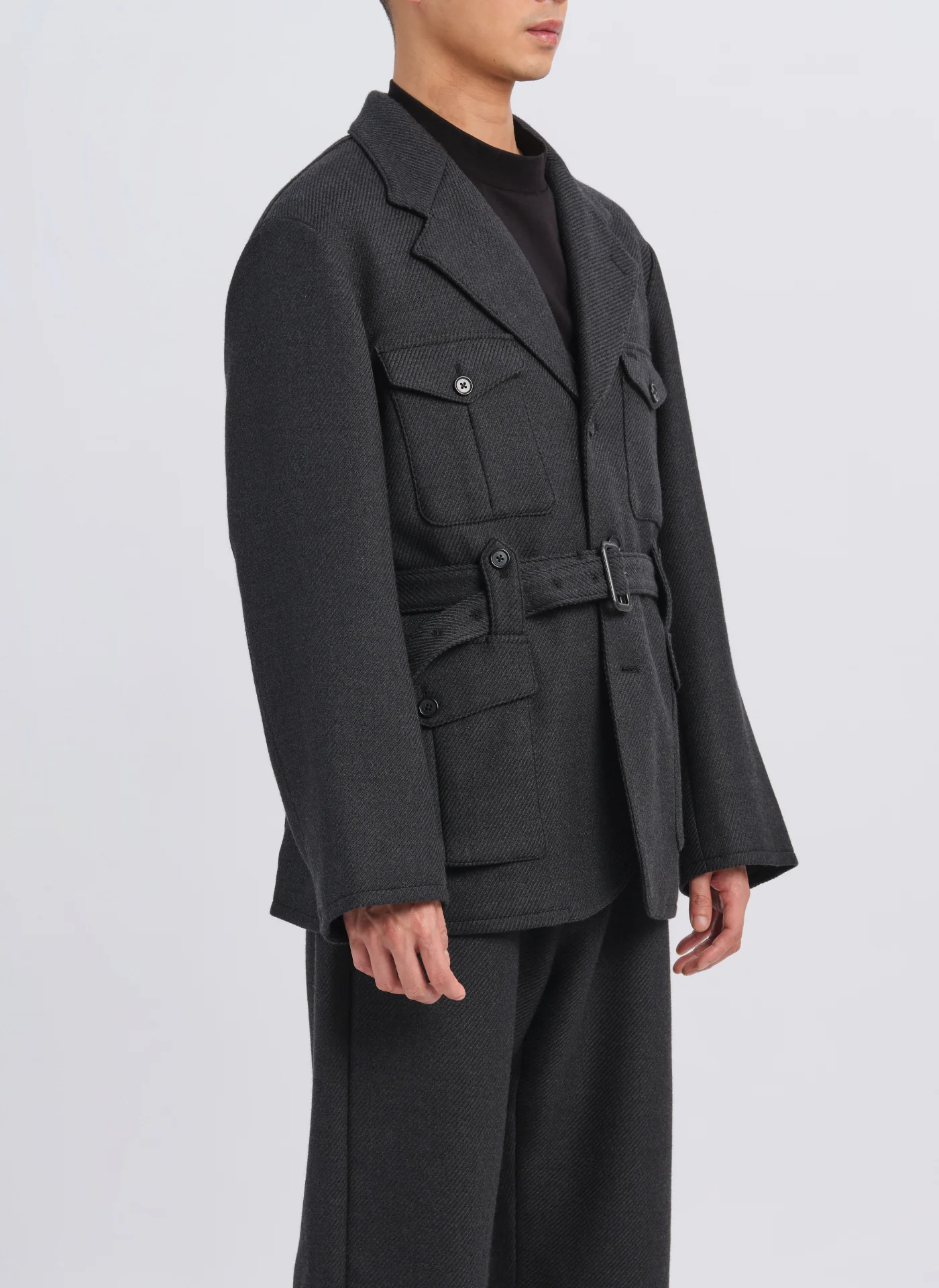 Marzotto Wool Single Breasted Soft Hunting Blazer - Hudung