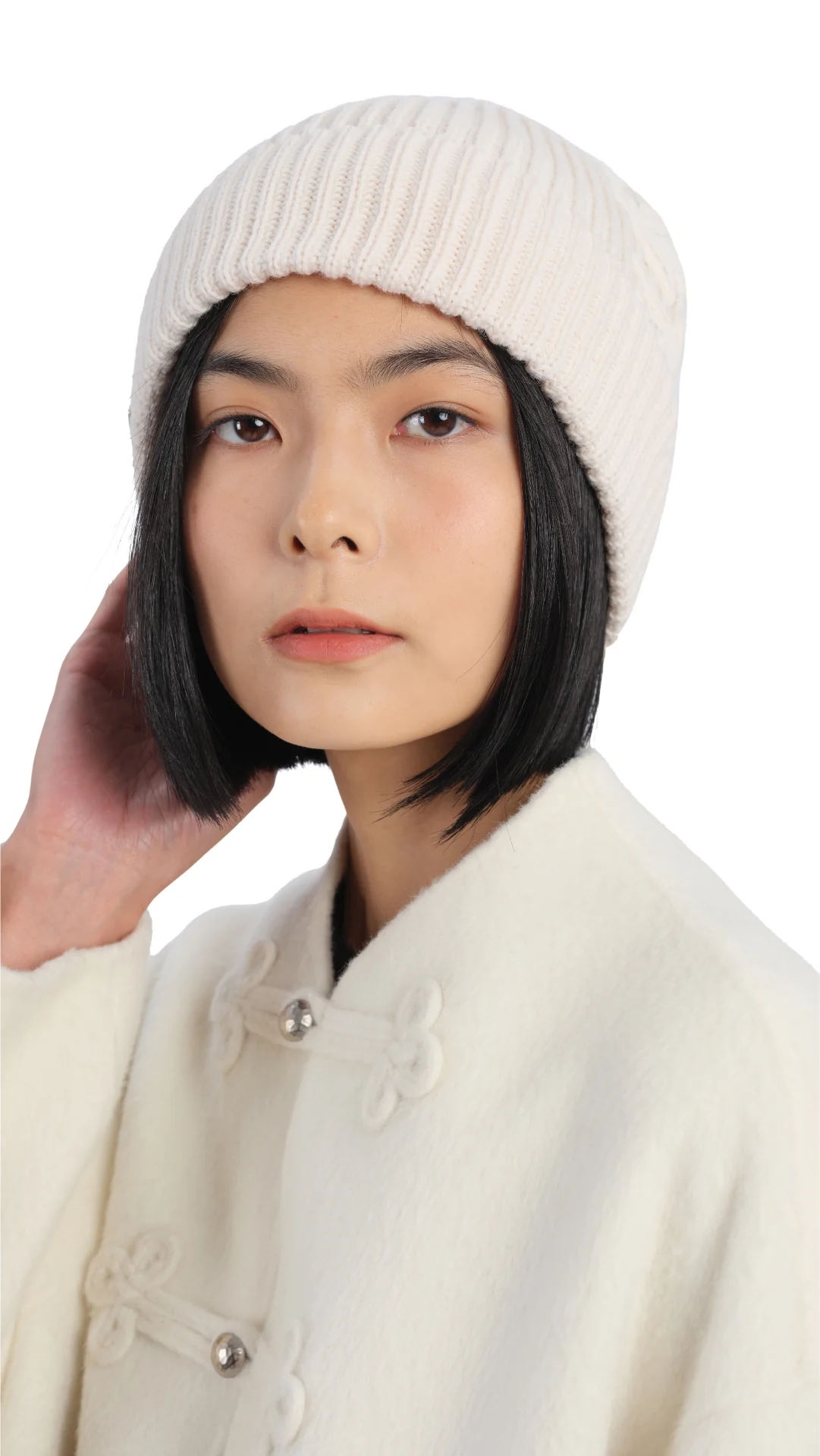Mountain Beanie With Lace Trims - Hudung