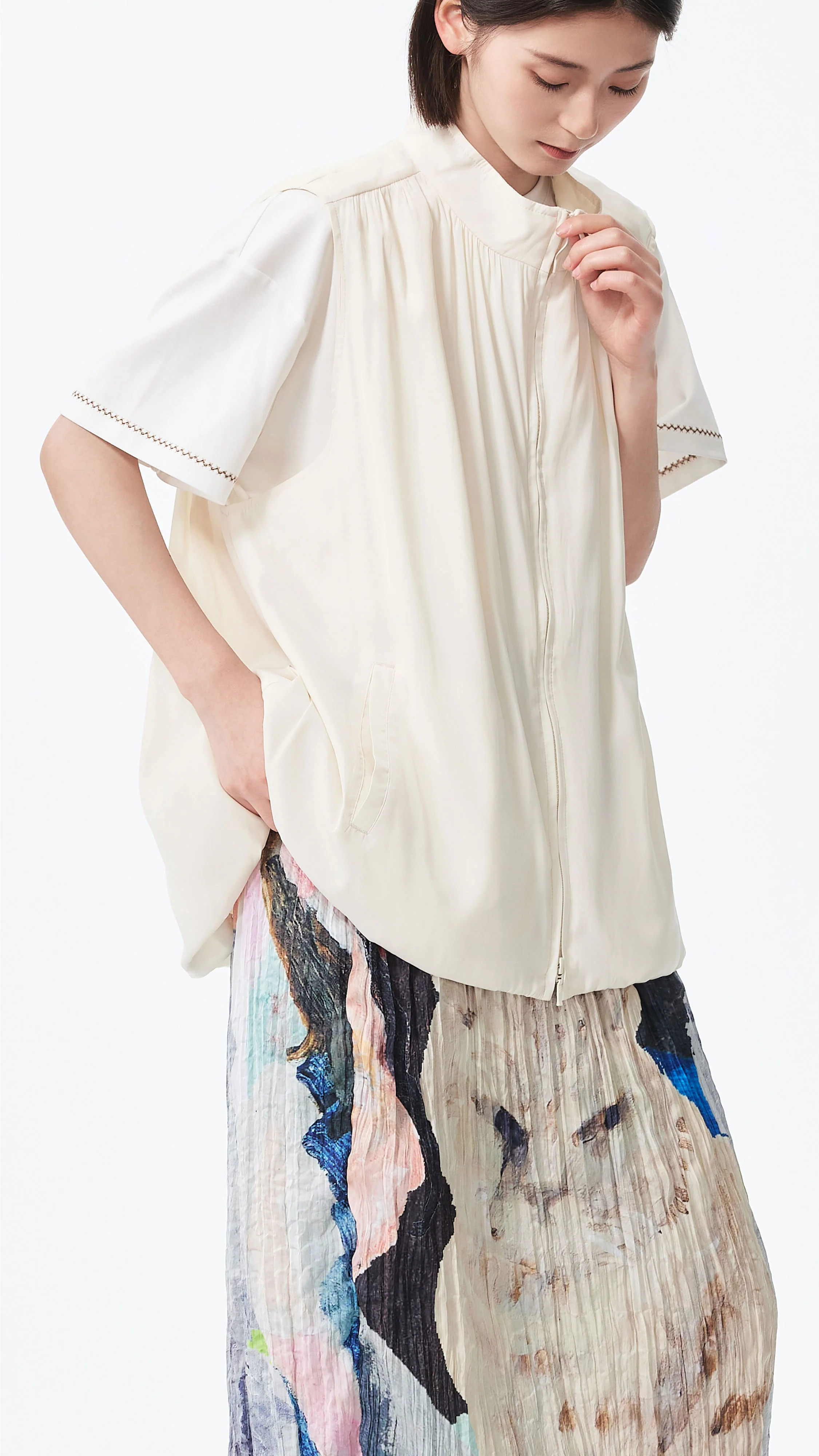 Zip-up Vest - Hudung