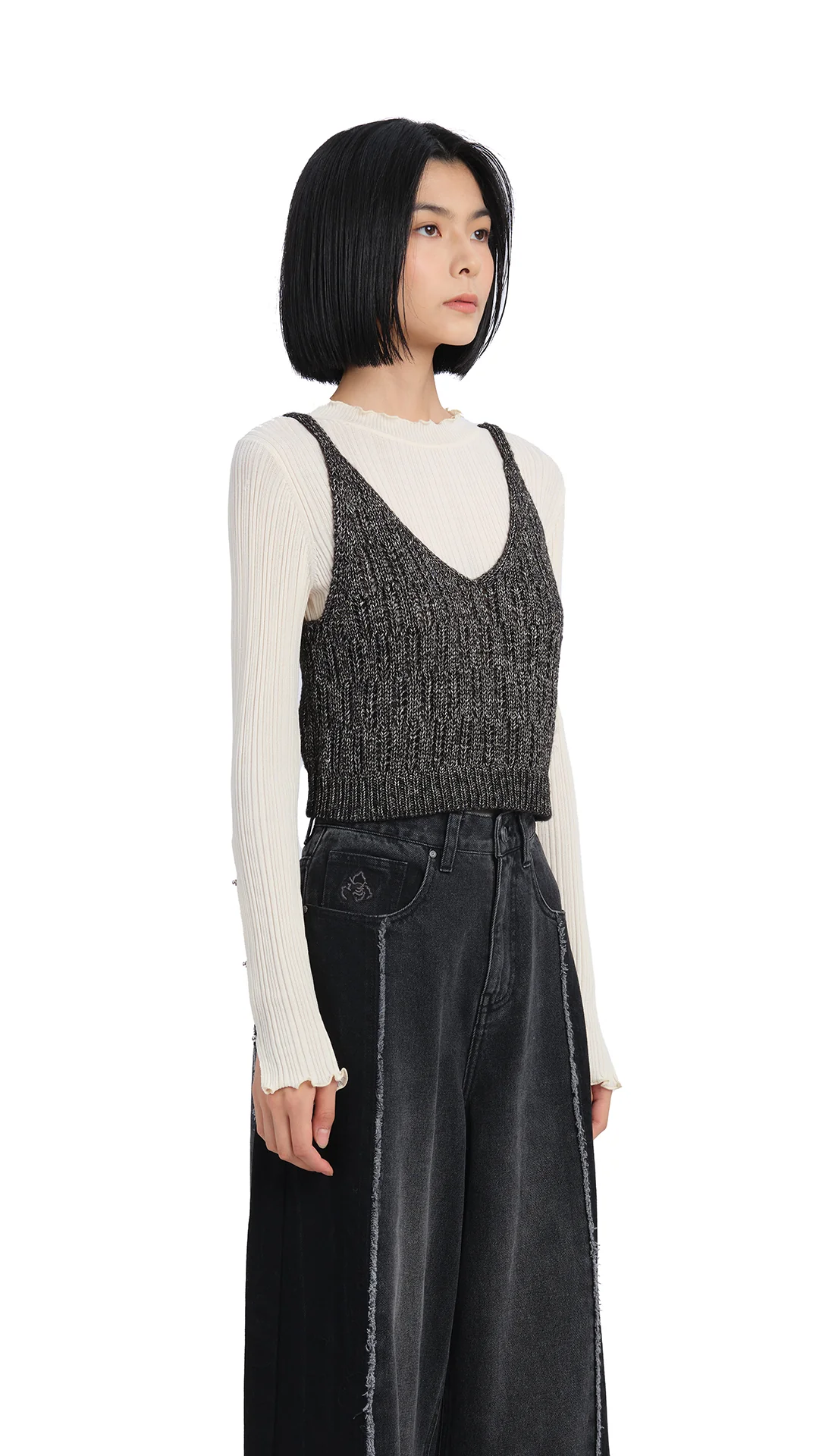 Textural Knit Vest - Hudung