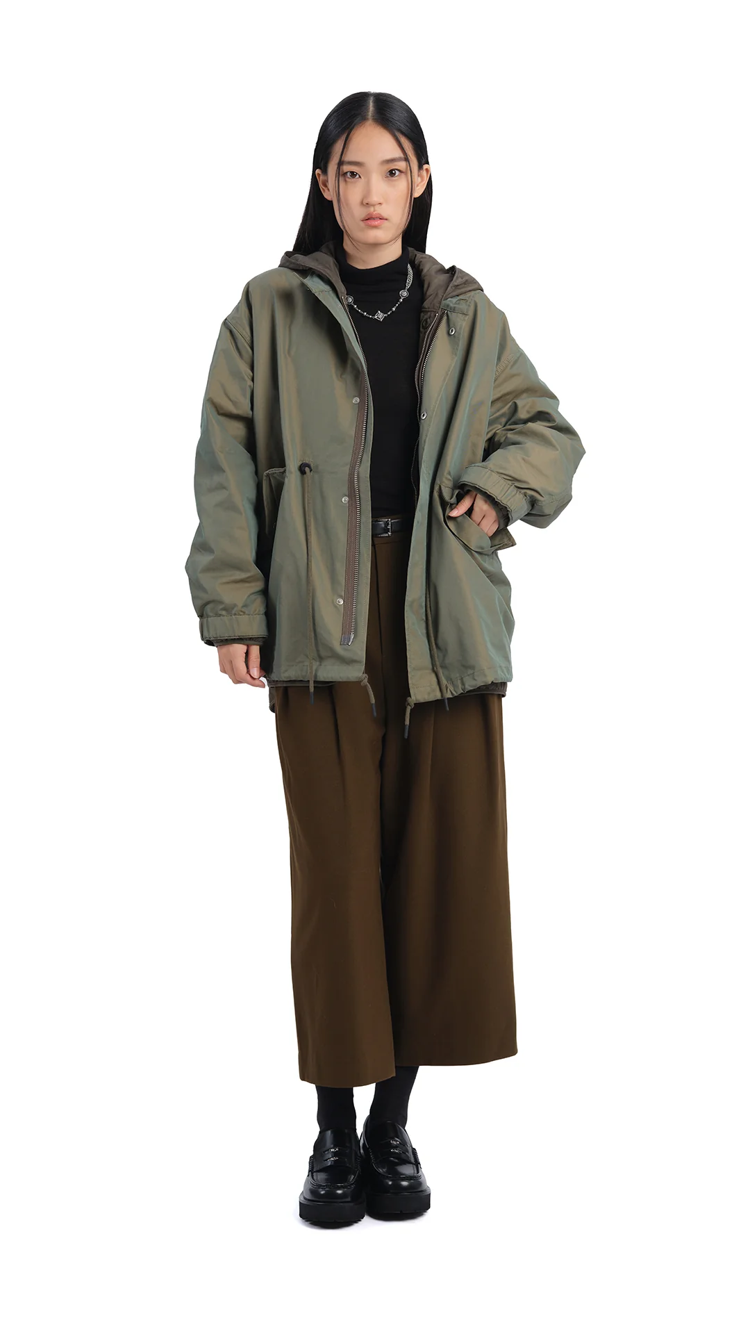 Wide-Leg Ankle Pants - Hudung