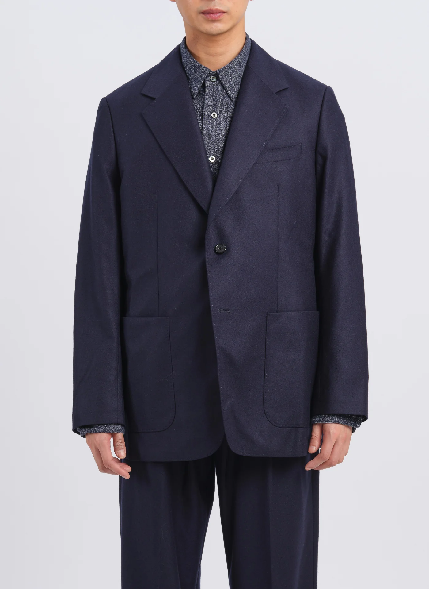 Marzotto Extrafine Wool Construction Suit Blazer - Hudung