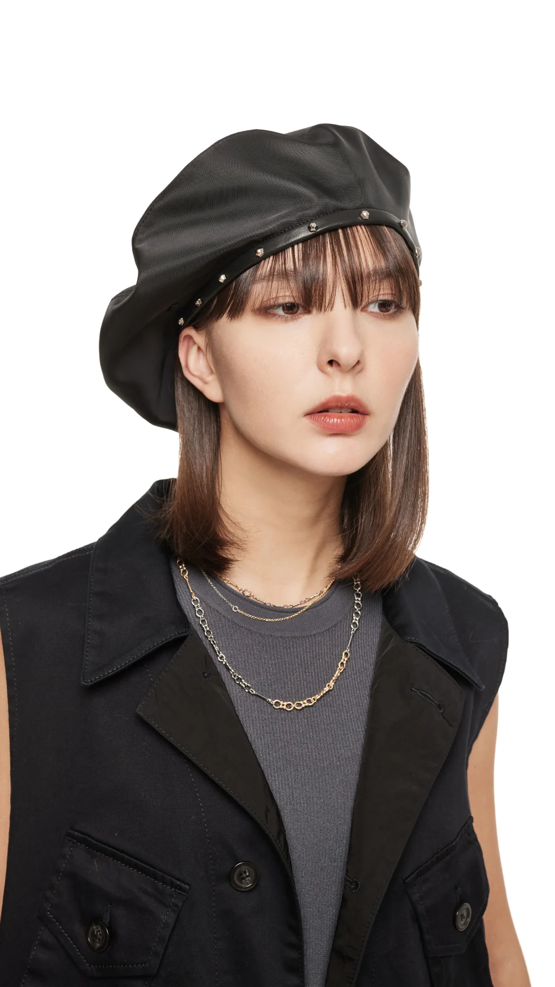 Pumpkin Studded Fullmoon Beret - Hudung