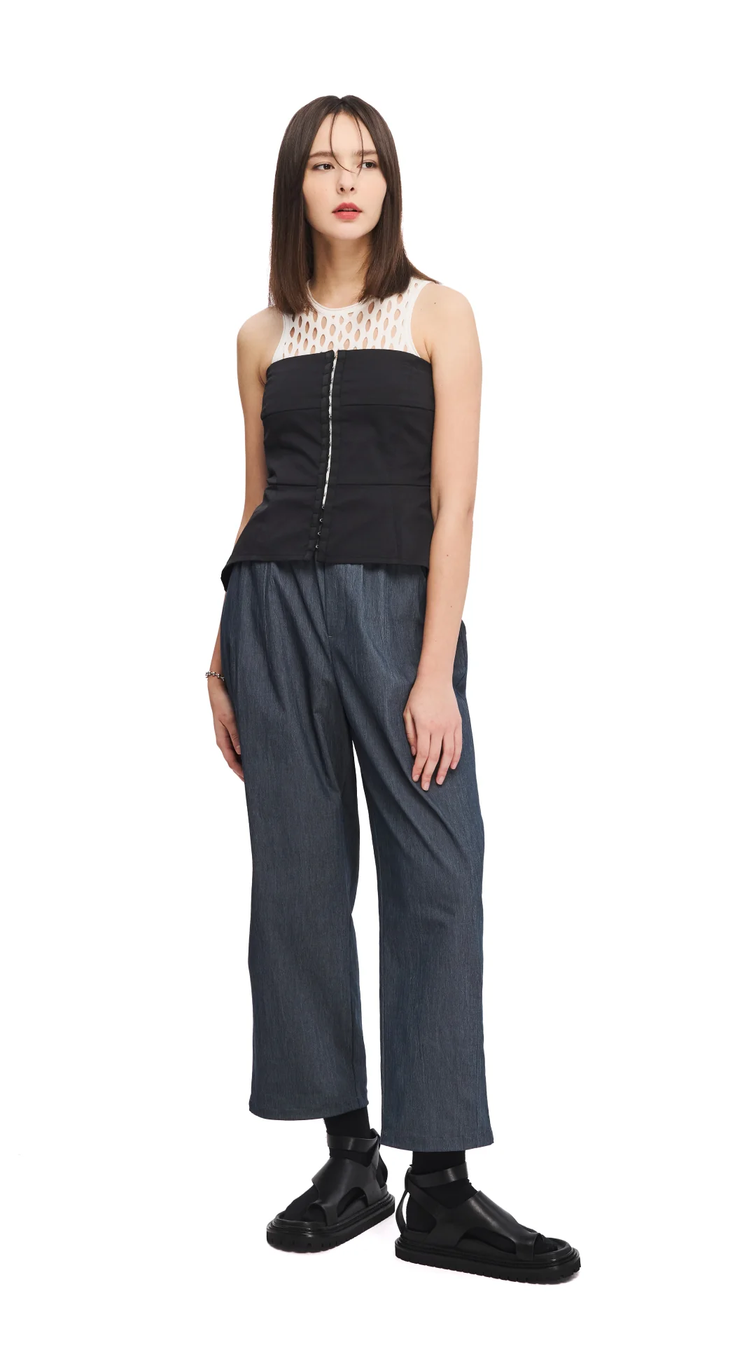 Ring Toe Ankle Strap Sandals - Hudung