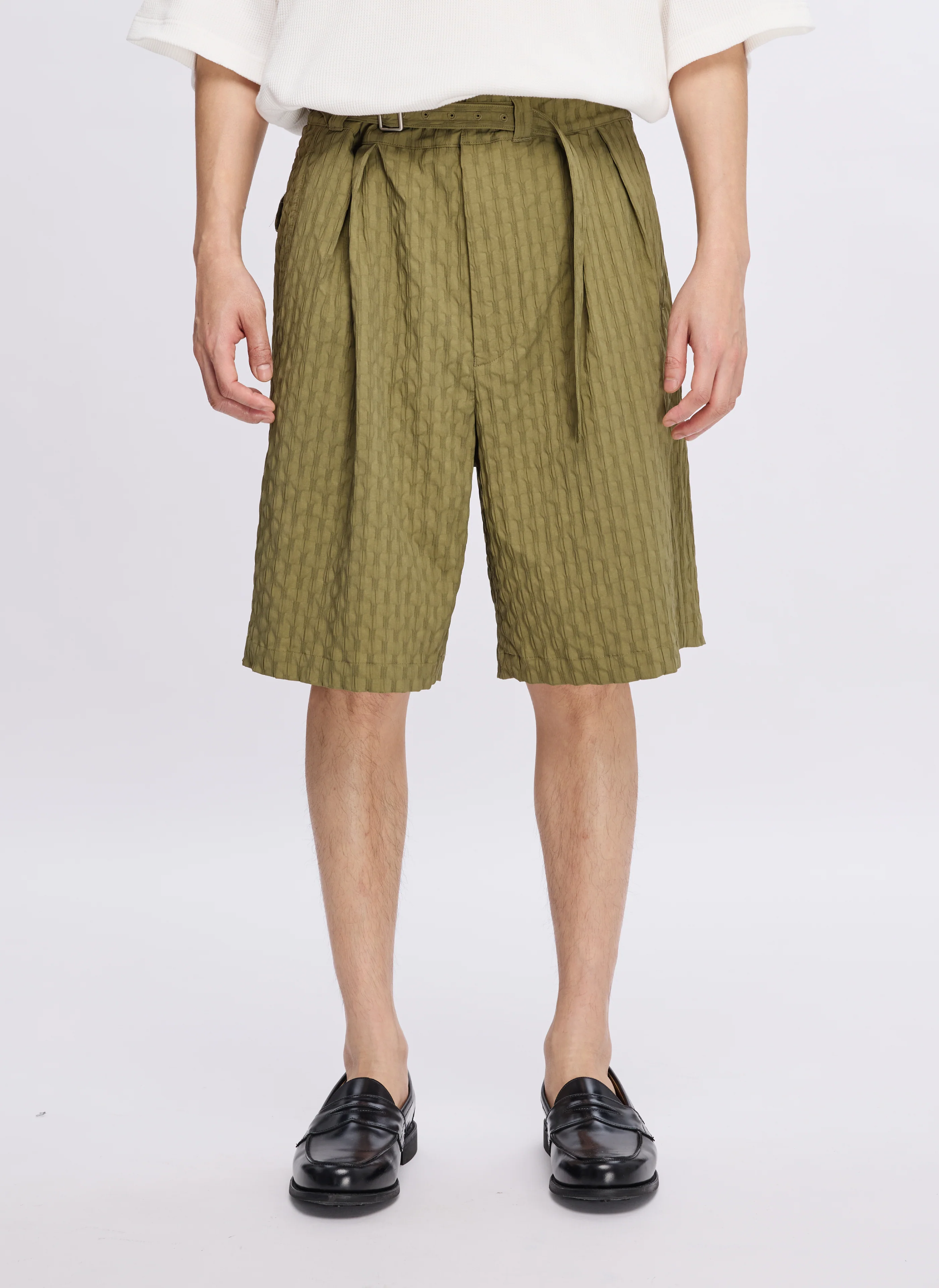 Nylon Spandex Jacquard Gurkha Shorts - Hudung