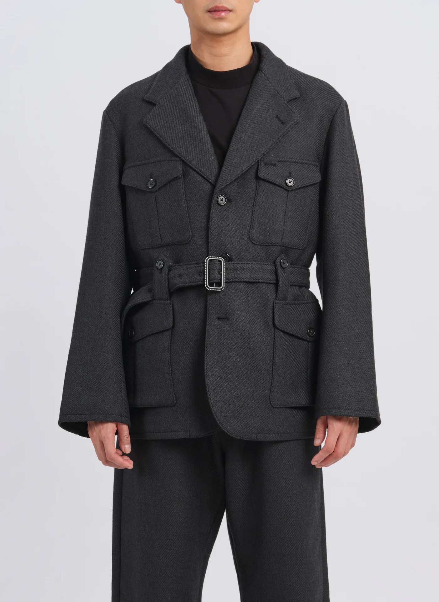 Marzotto Wool Single Breasted Soft Hunting Blazer - Hudung