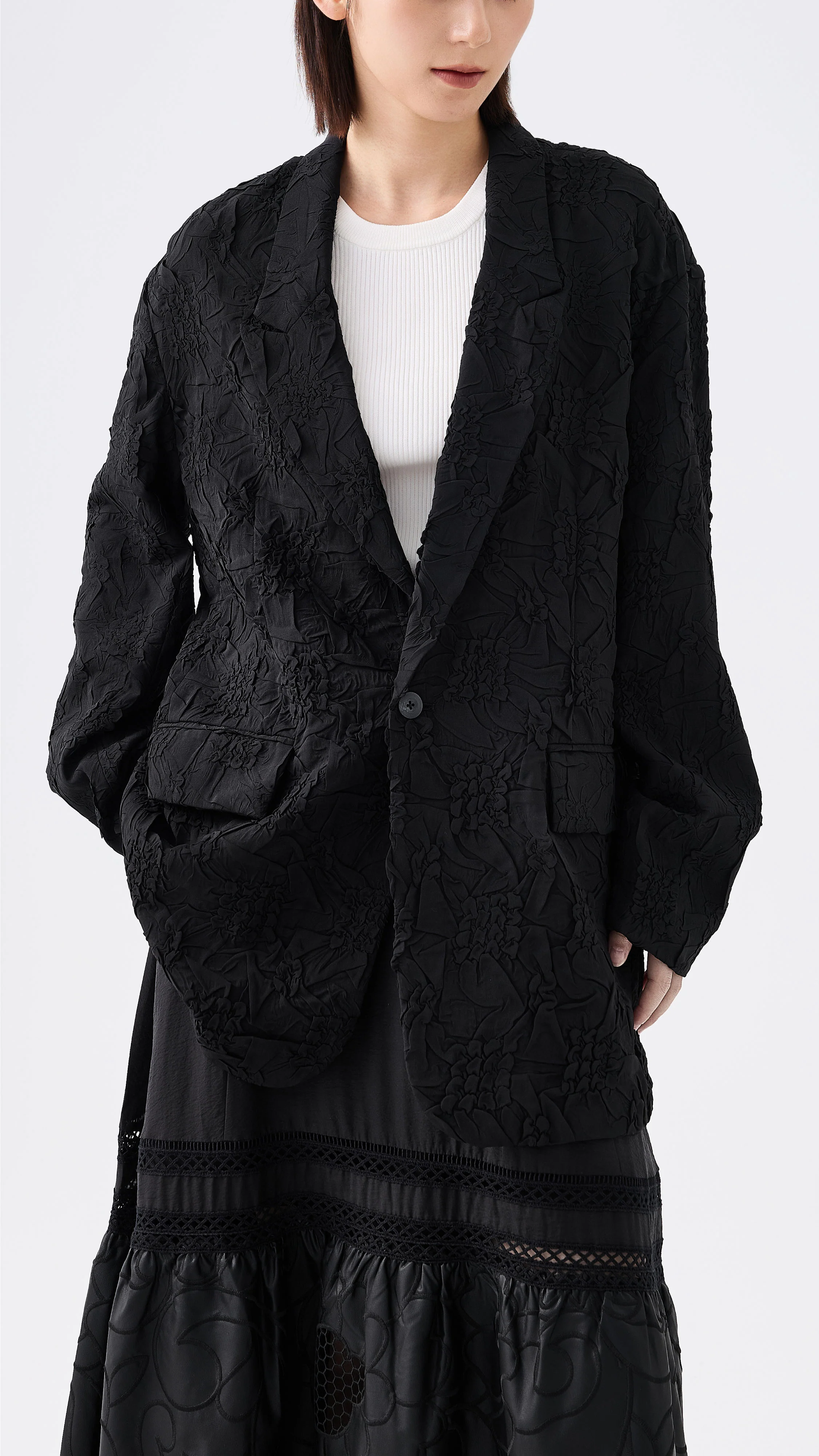 Texture Blazer - Hudung