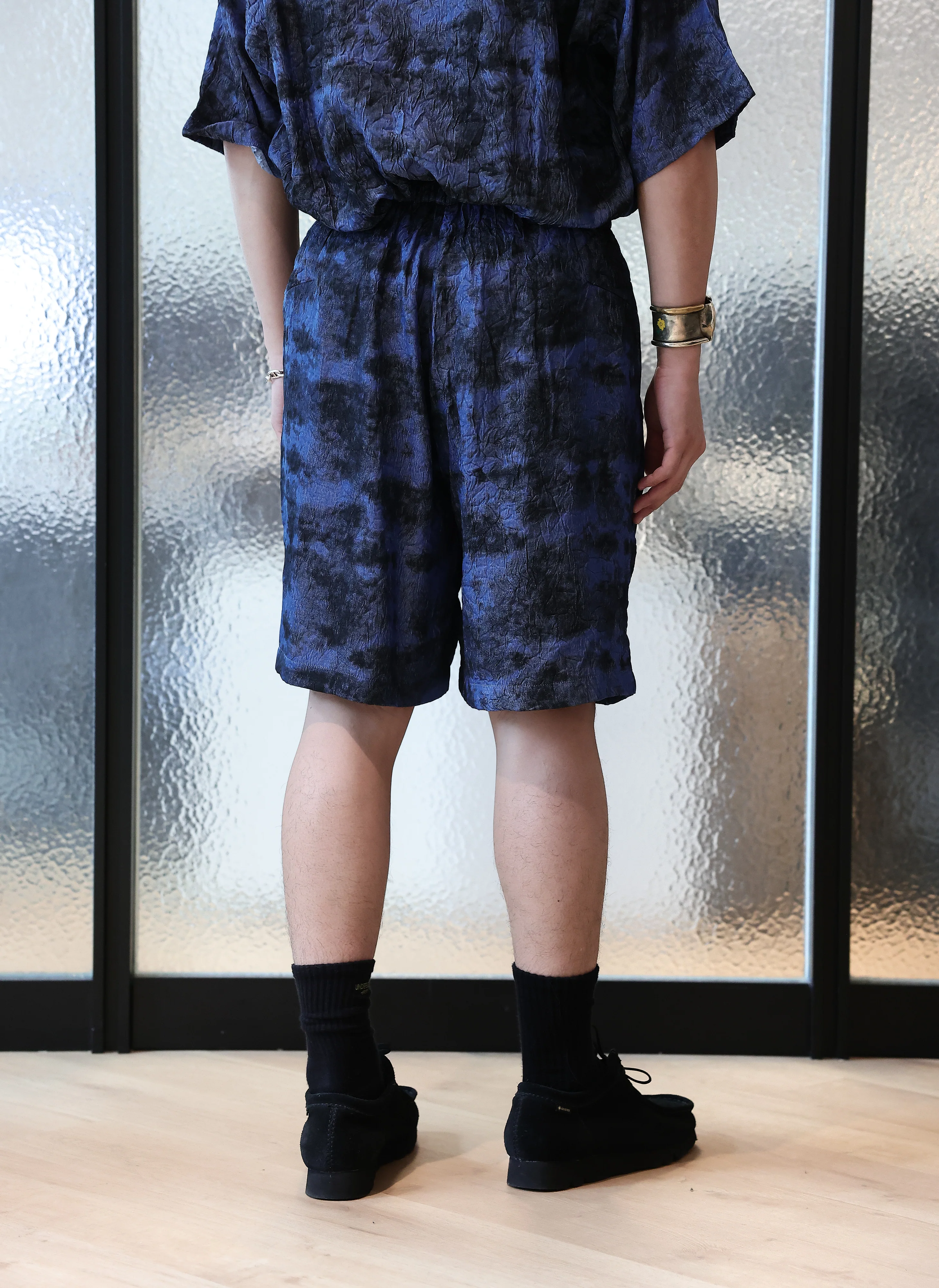 Jacquard Crinkle Shorts - Hudung