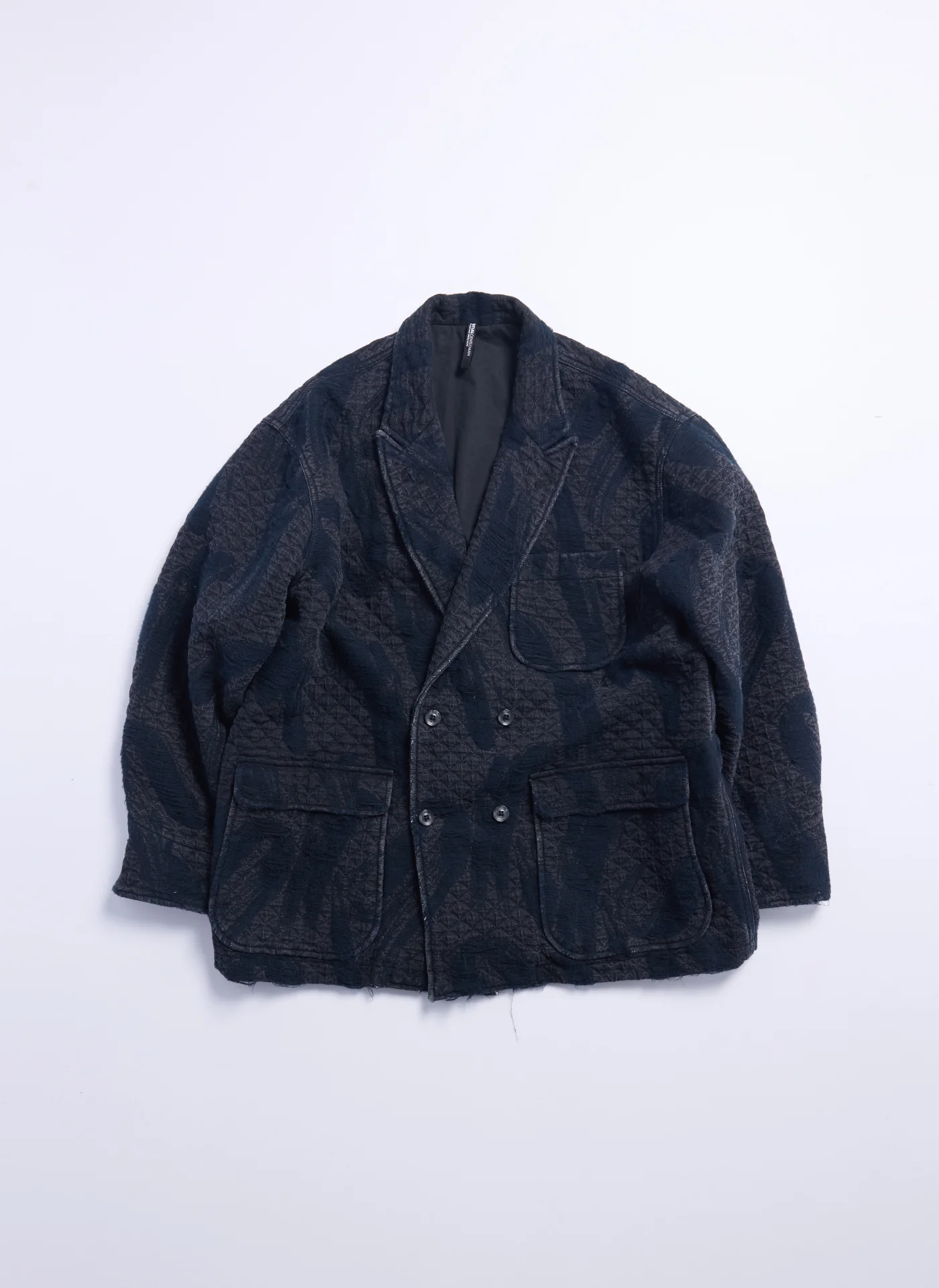 Cotton Polyester Jacquard Paisley Soft Double breasted Blazer - Hudung