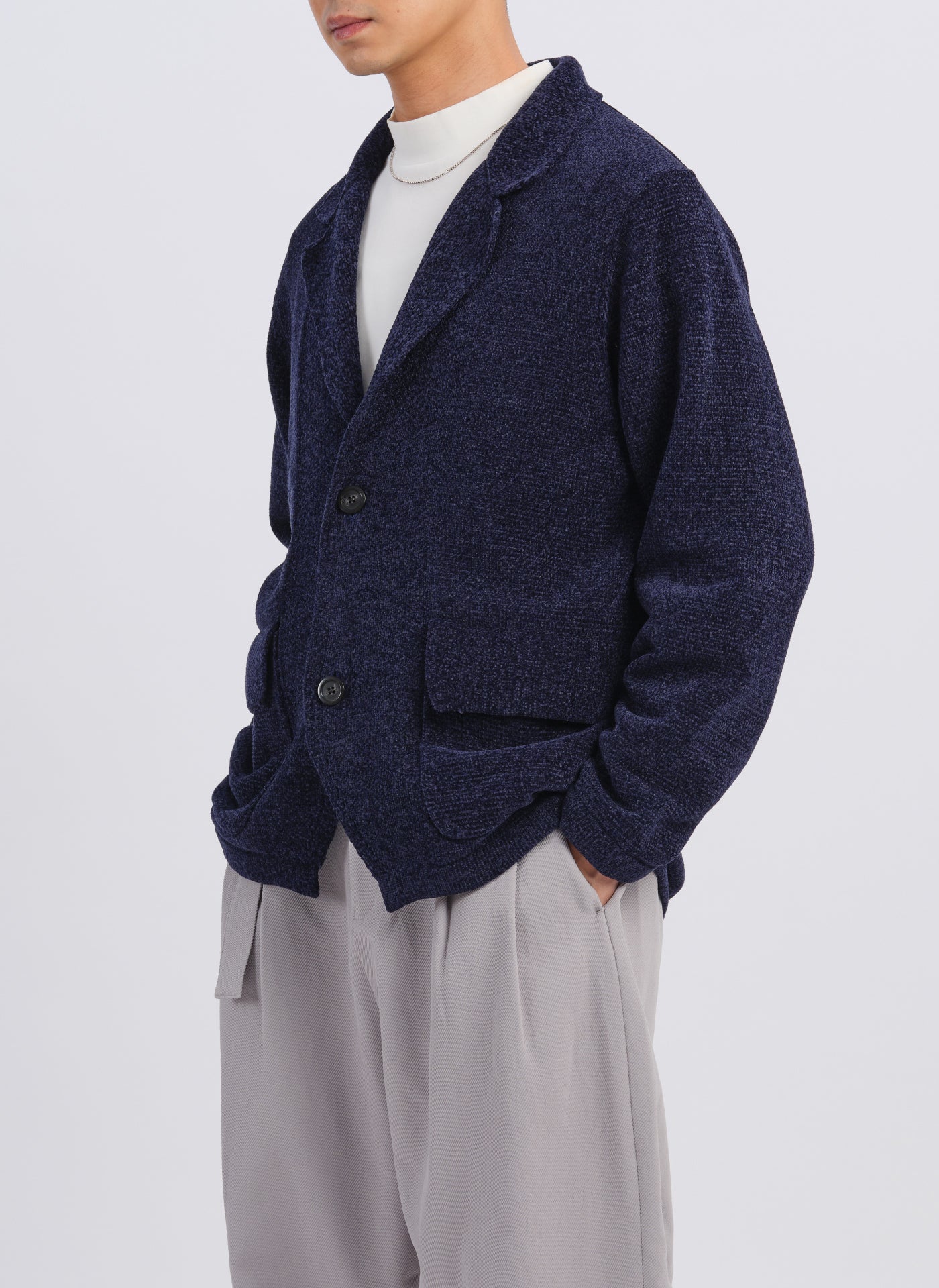 Polyester Velvet Knitted Blazer - Hudung