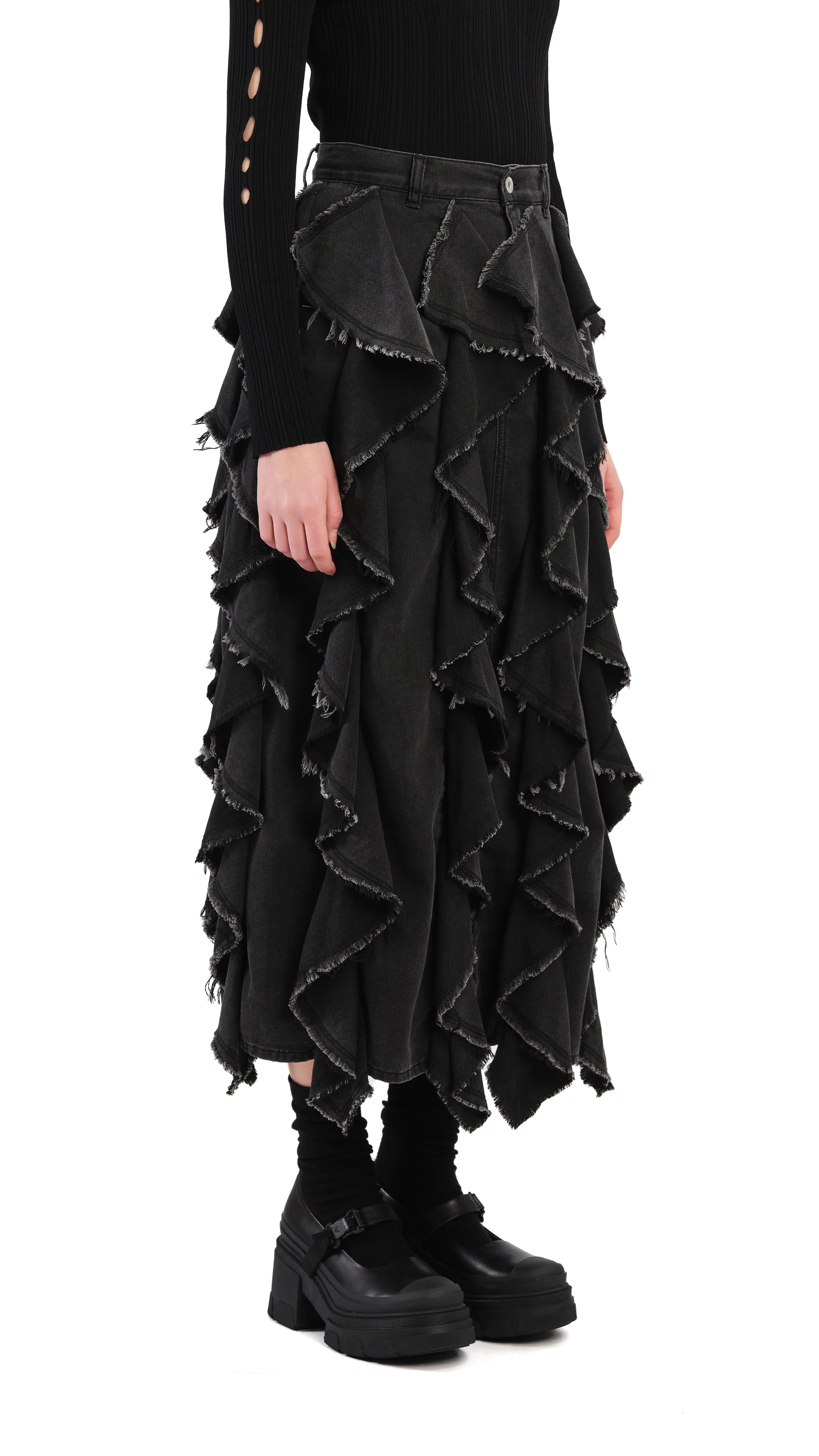 Ruffles Denim Skirt - Hudung