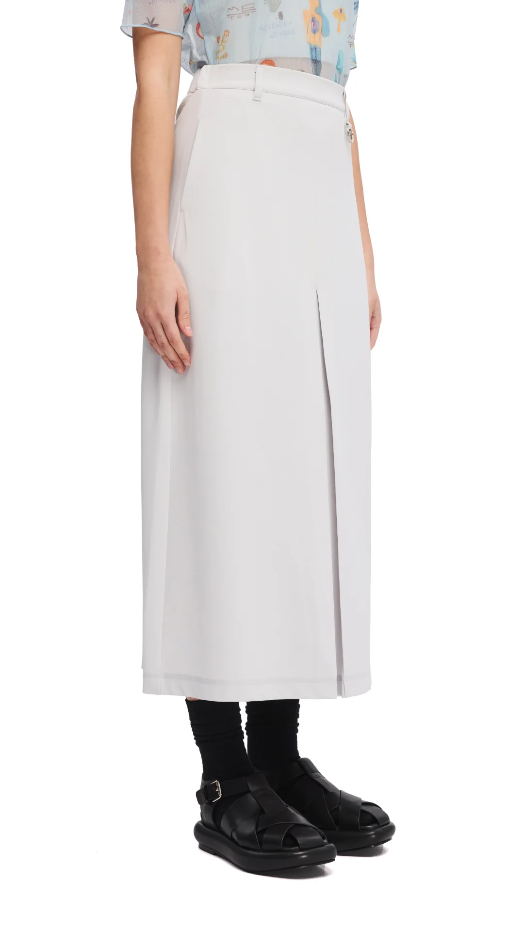 Pleated Midi Skirt - Hudung