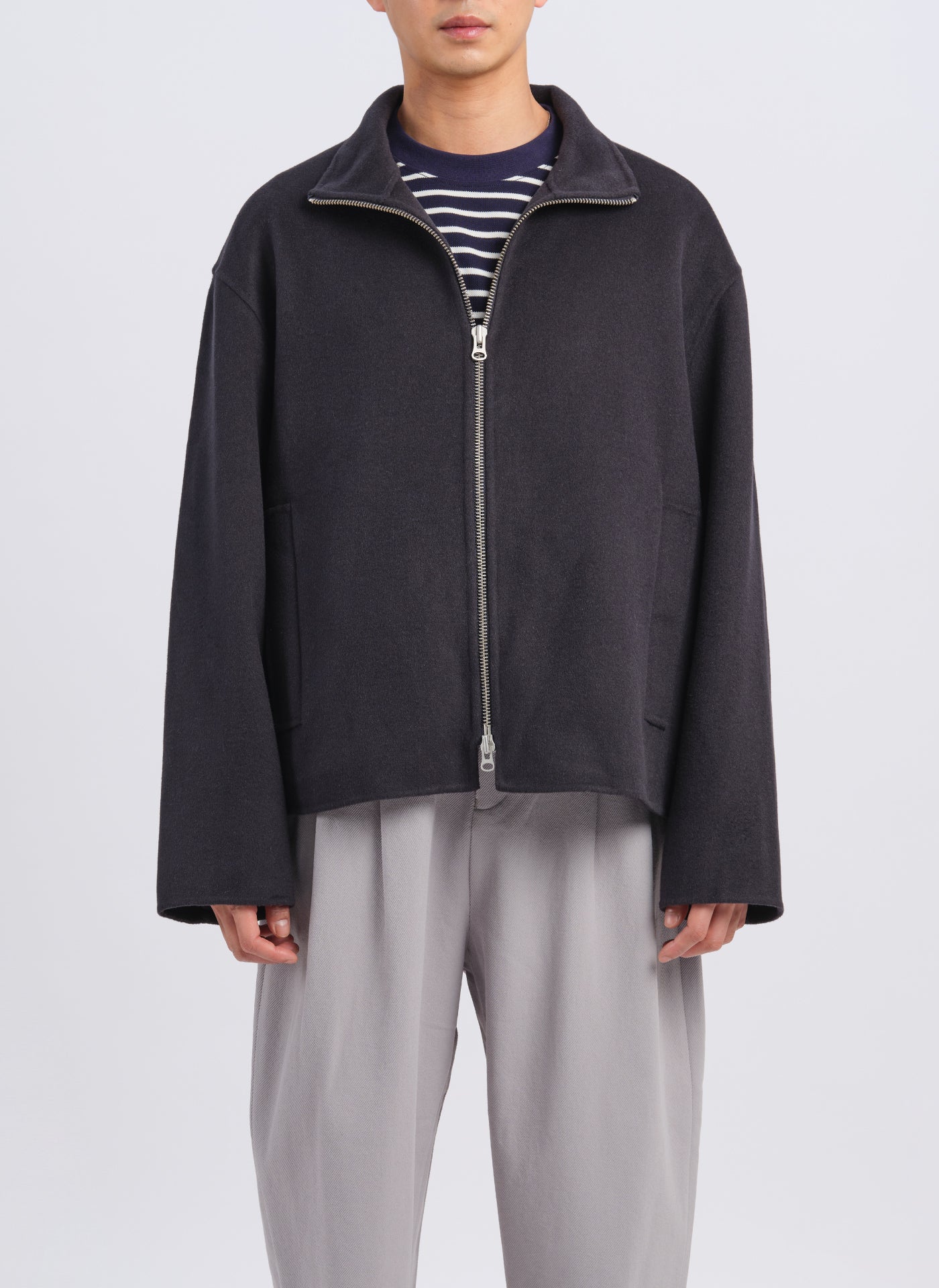 W.R Wool Cashmere Stand Collar Jacket - Hudung