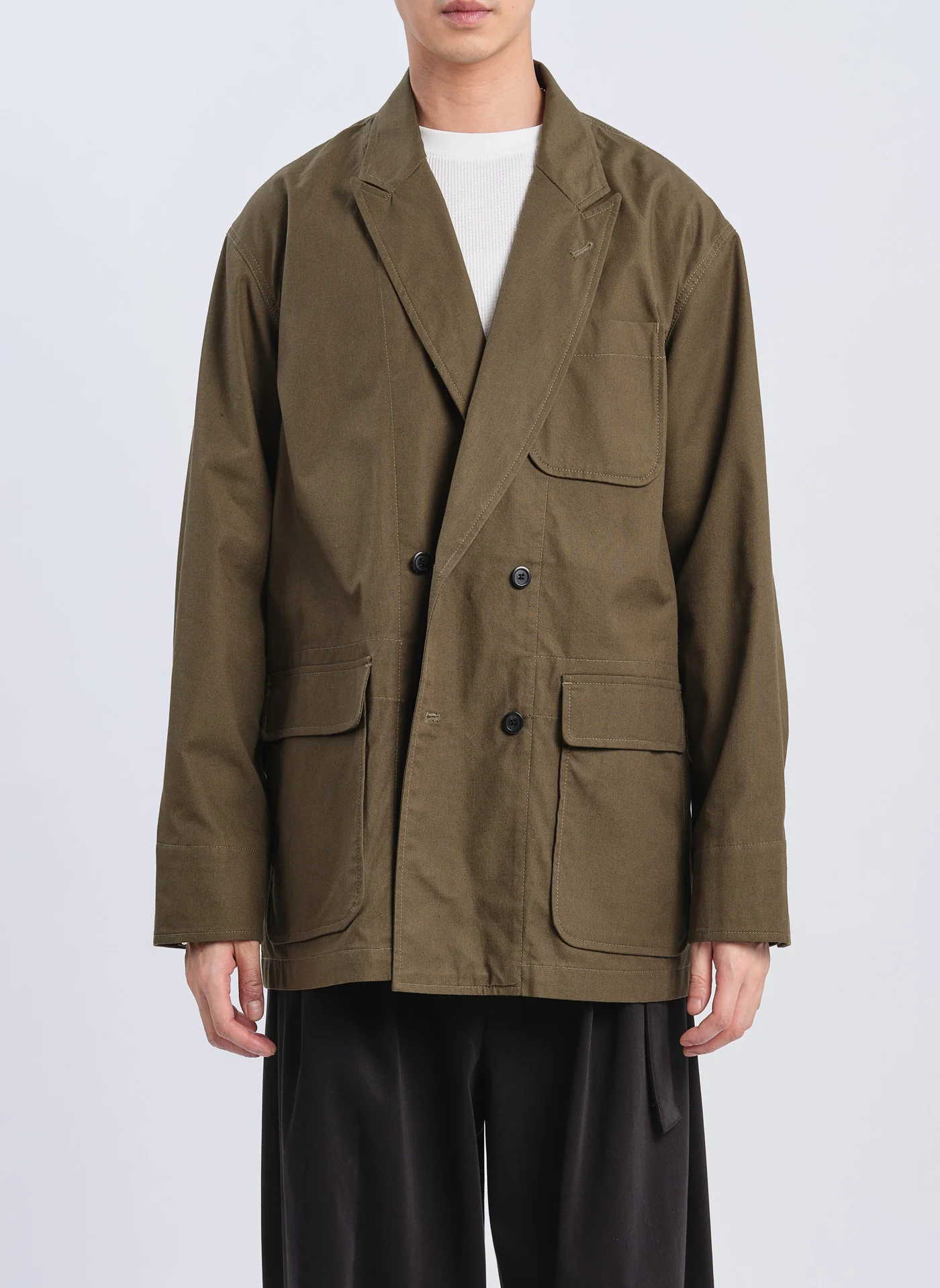 Cordura Canvas Soft Work Double Breasted Blazer - Hudung