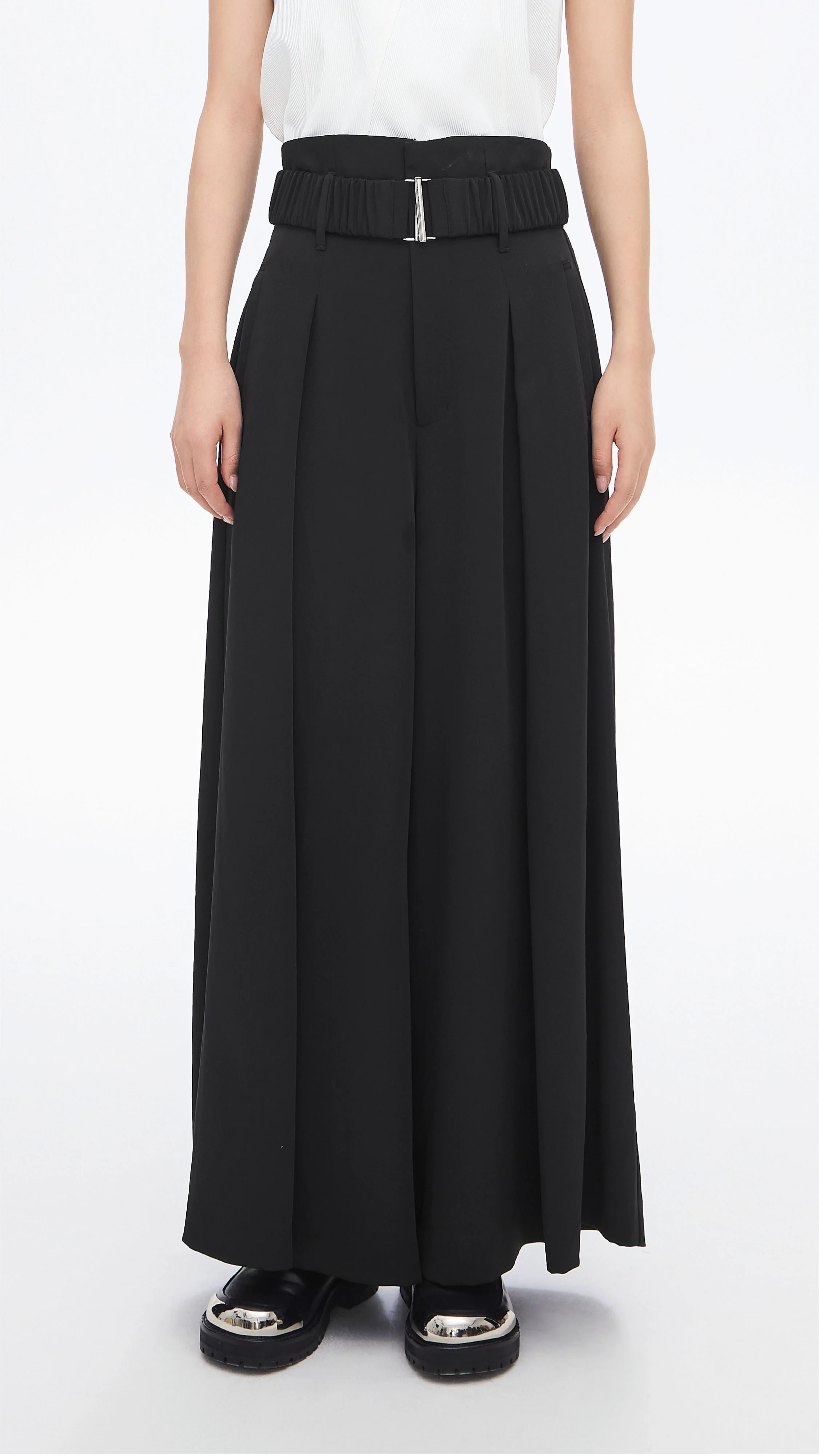 High Waist Wide Leg Pants - Hudung