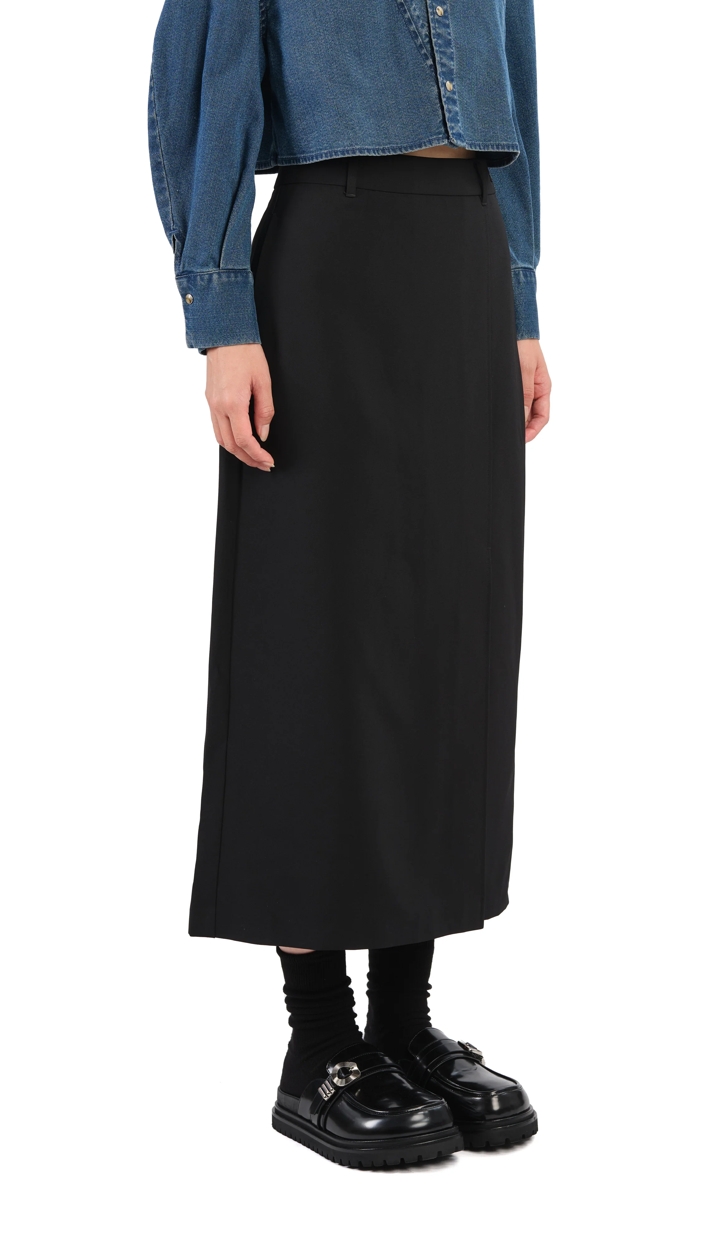 Pencil Skirt With Slit - Hudung
