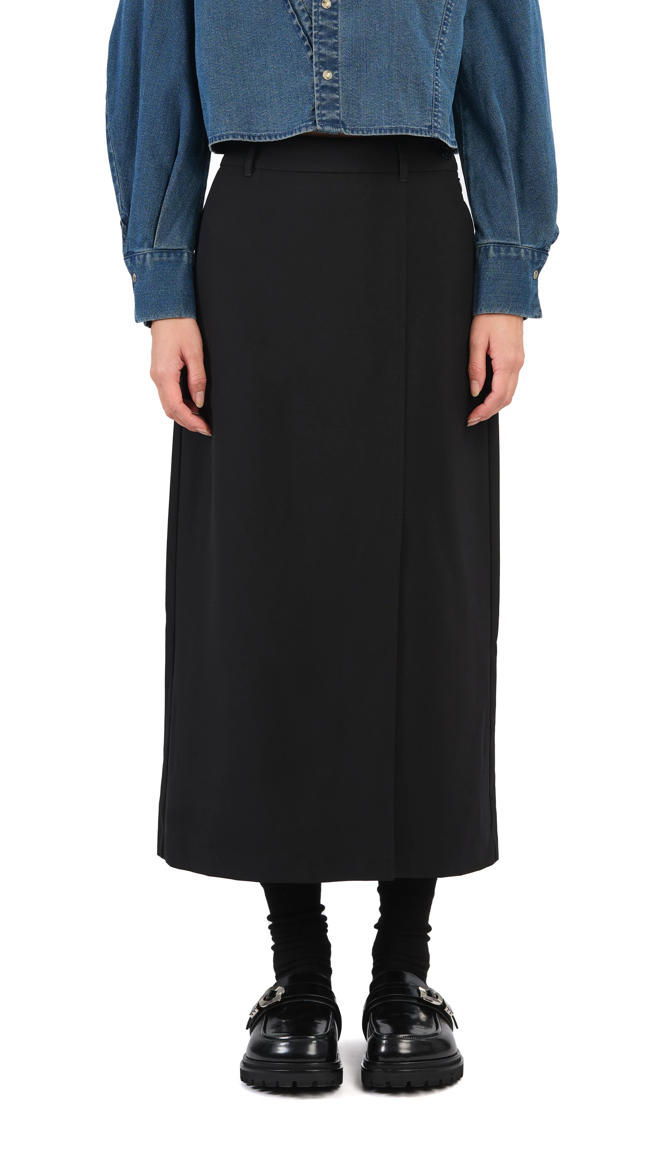 Pencil Skirt With Slit - Hudung