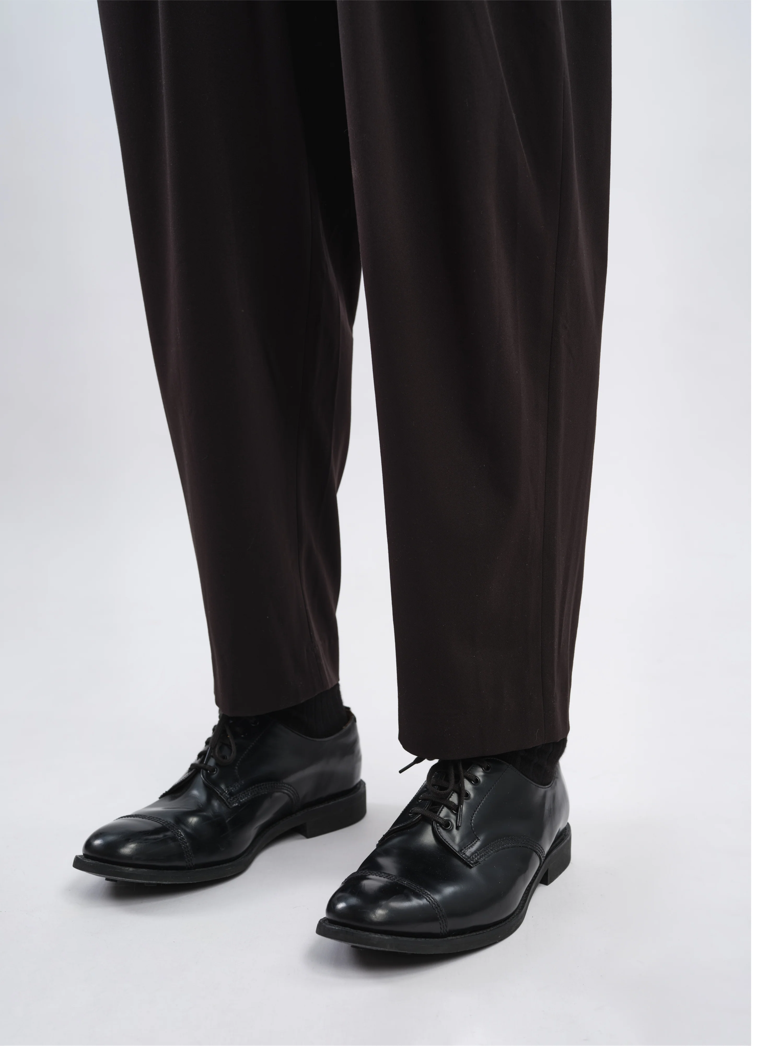 Tencil Cotton Polyester Spandex Wide Tapered Pants (P-12) - Hudung