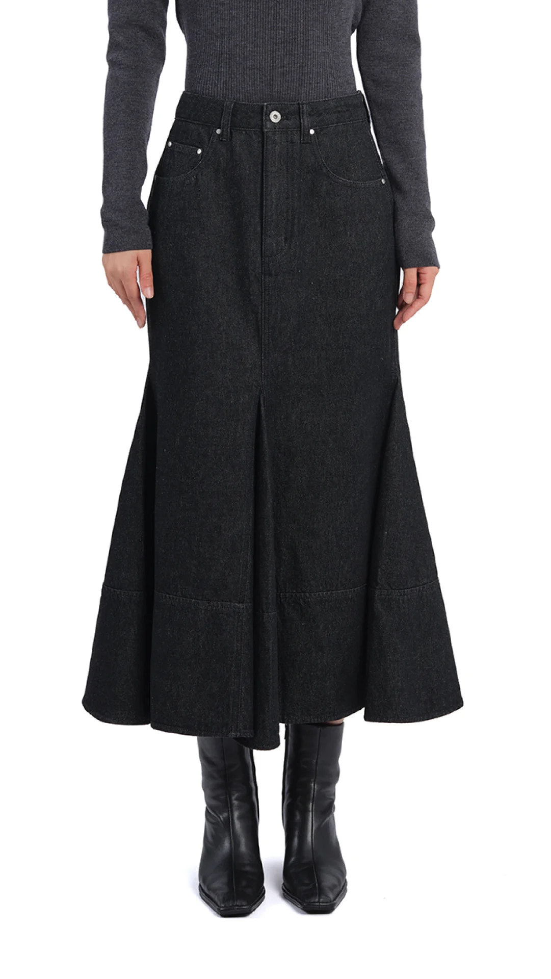 Denim Fishtail Skirt - Hudung