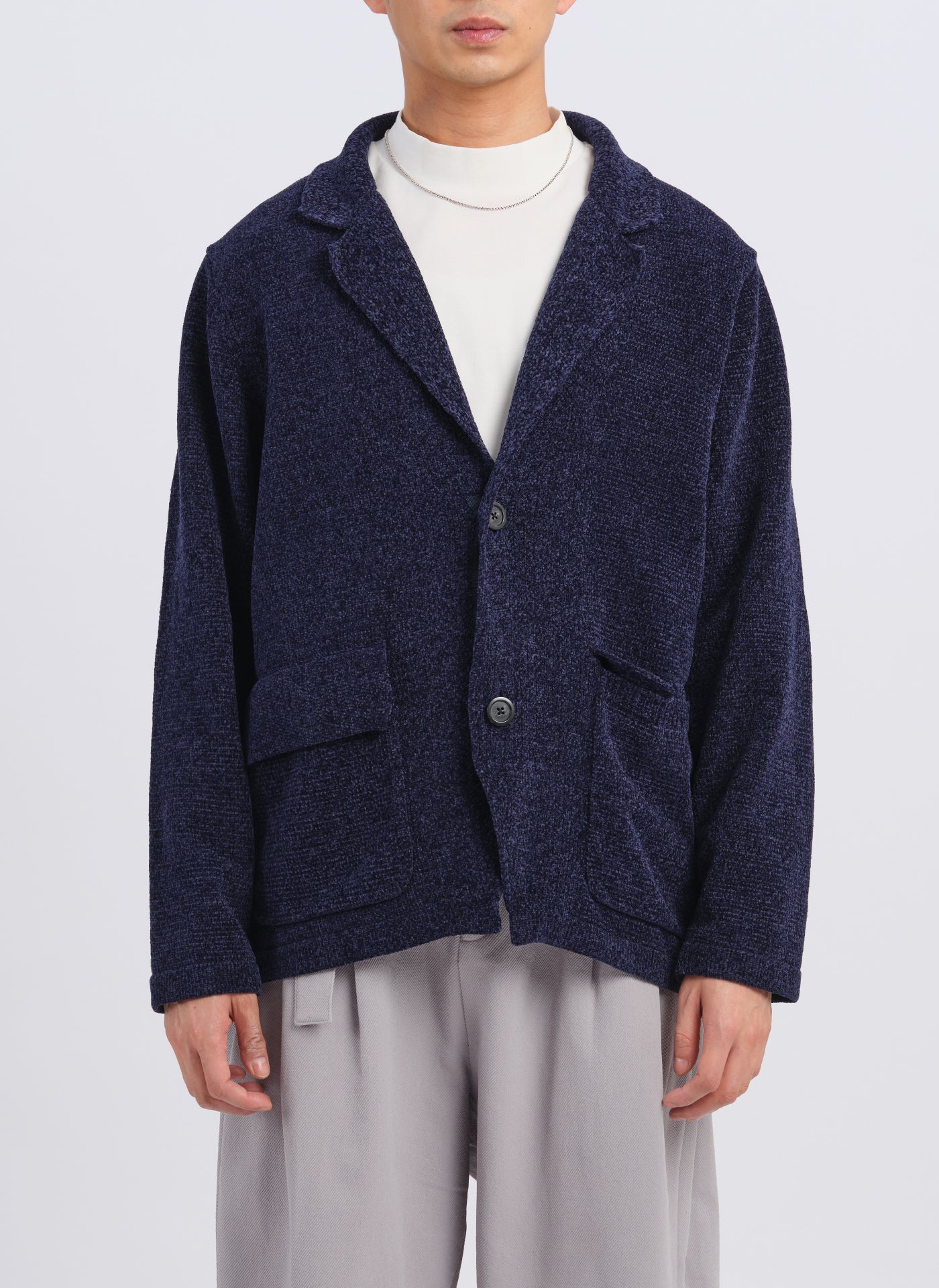 Polyester Velvet Knitted Blazer - Hudung