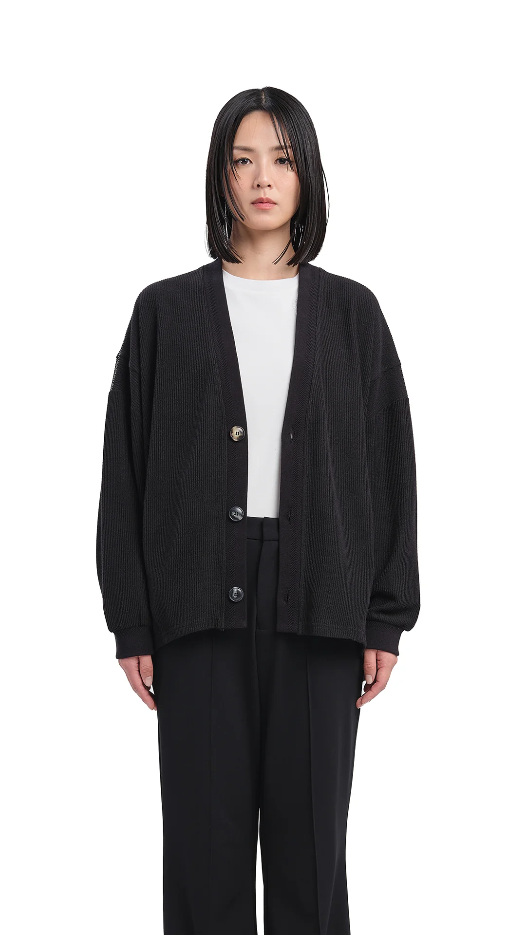 Oversized Cut Sewn Cardigan - Hudung
