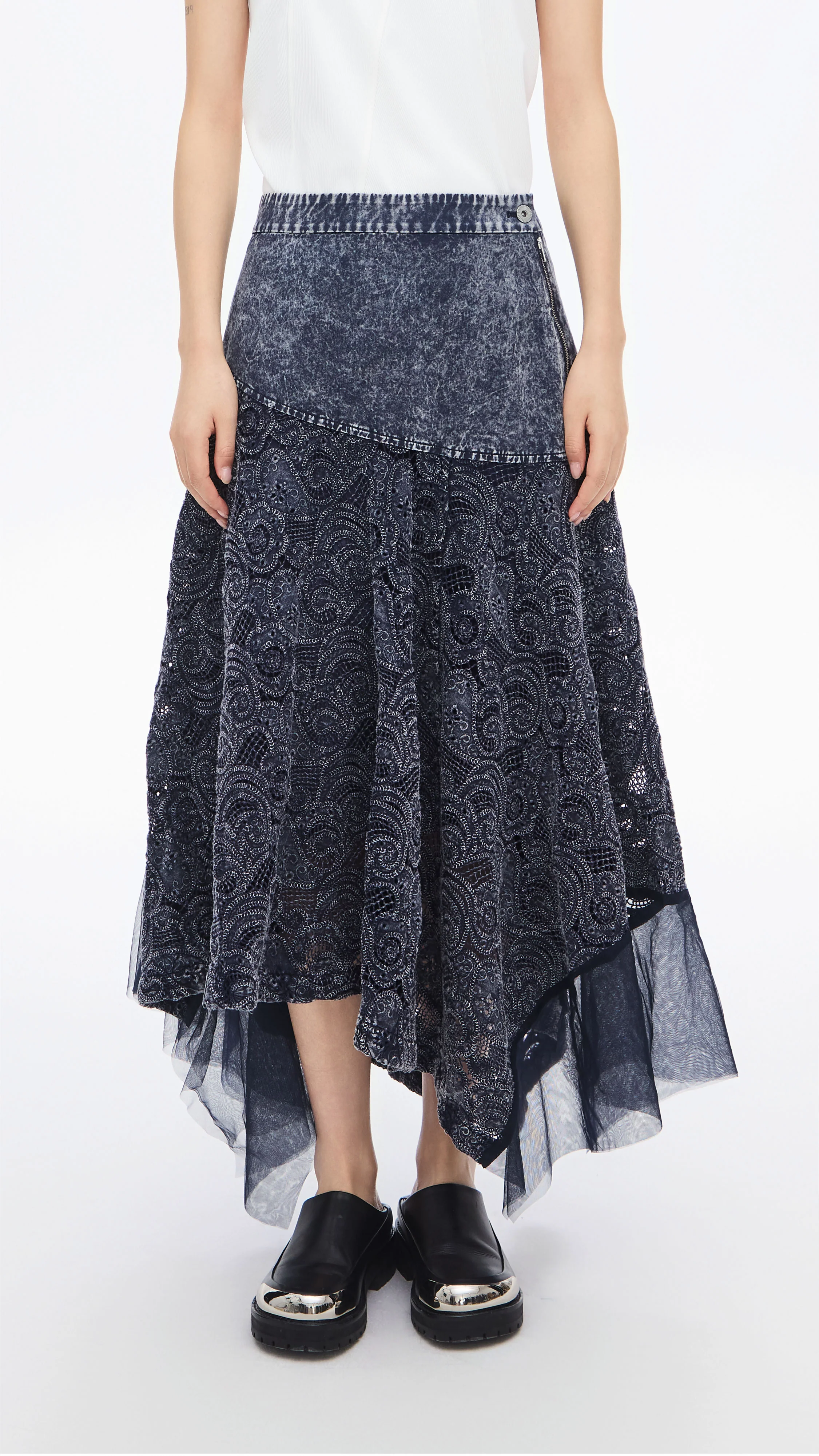 Cold-dye Lace Skirt - Hudung