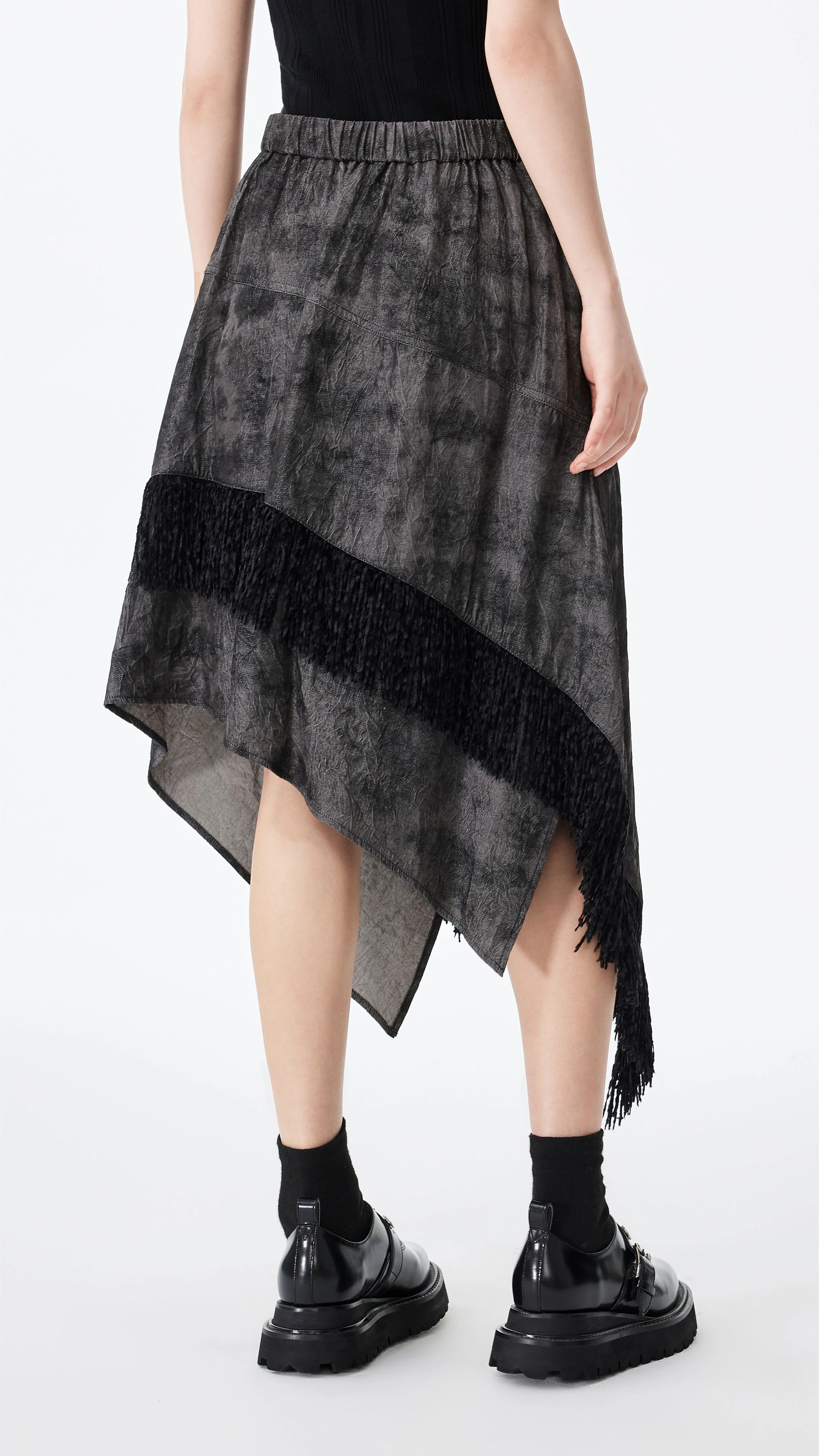 Western Faux Denim Pencil Skirt - Hudung