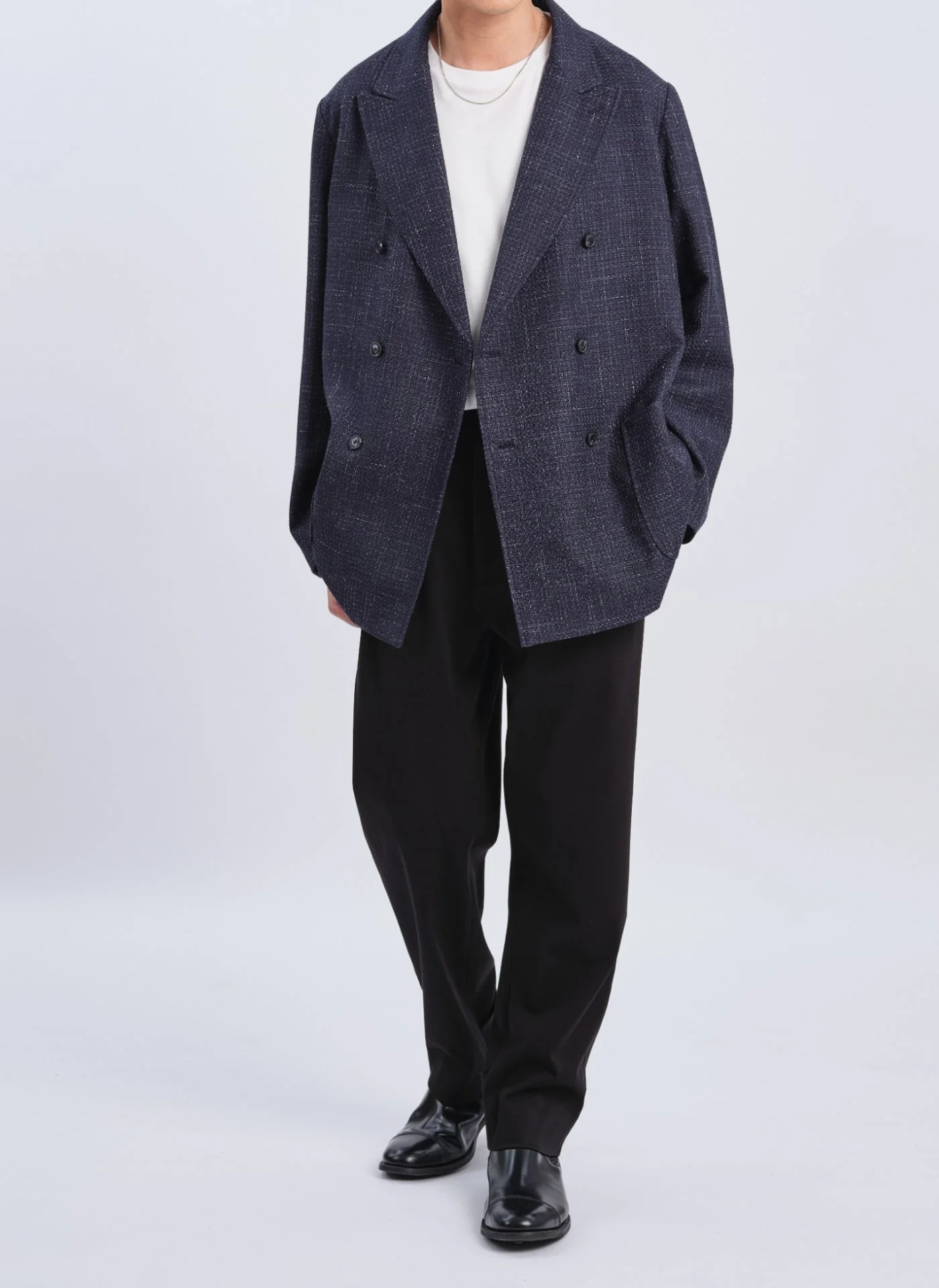 Marzotto Wool Silk Linen Soft Double Breasted Blazer - Hudung