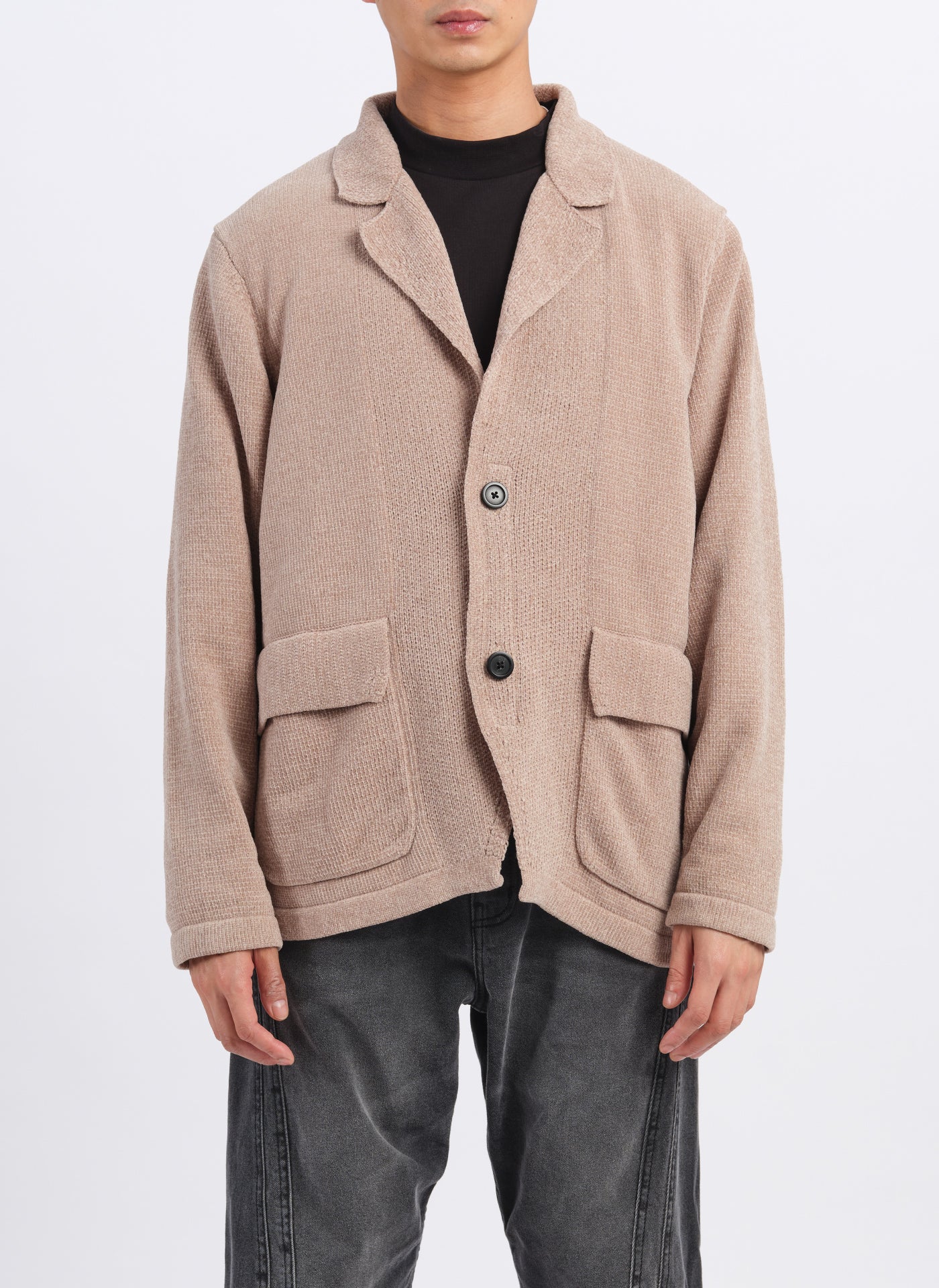 Polyester Velvet Knitted Blazer - Hudung