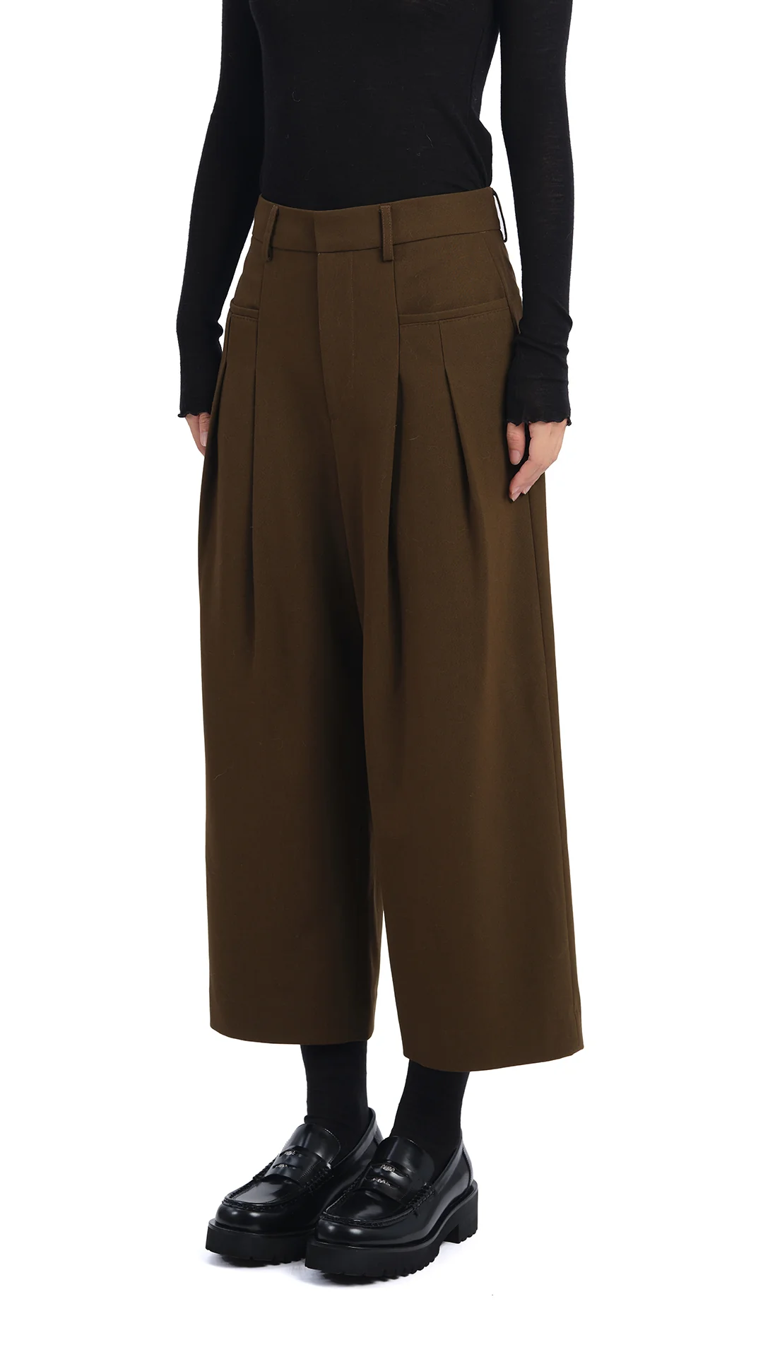 Wide-Leg Ankle Pants - Hudung