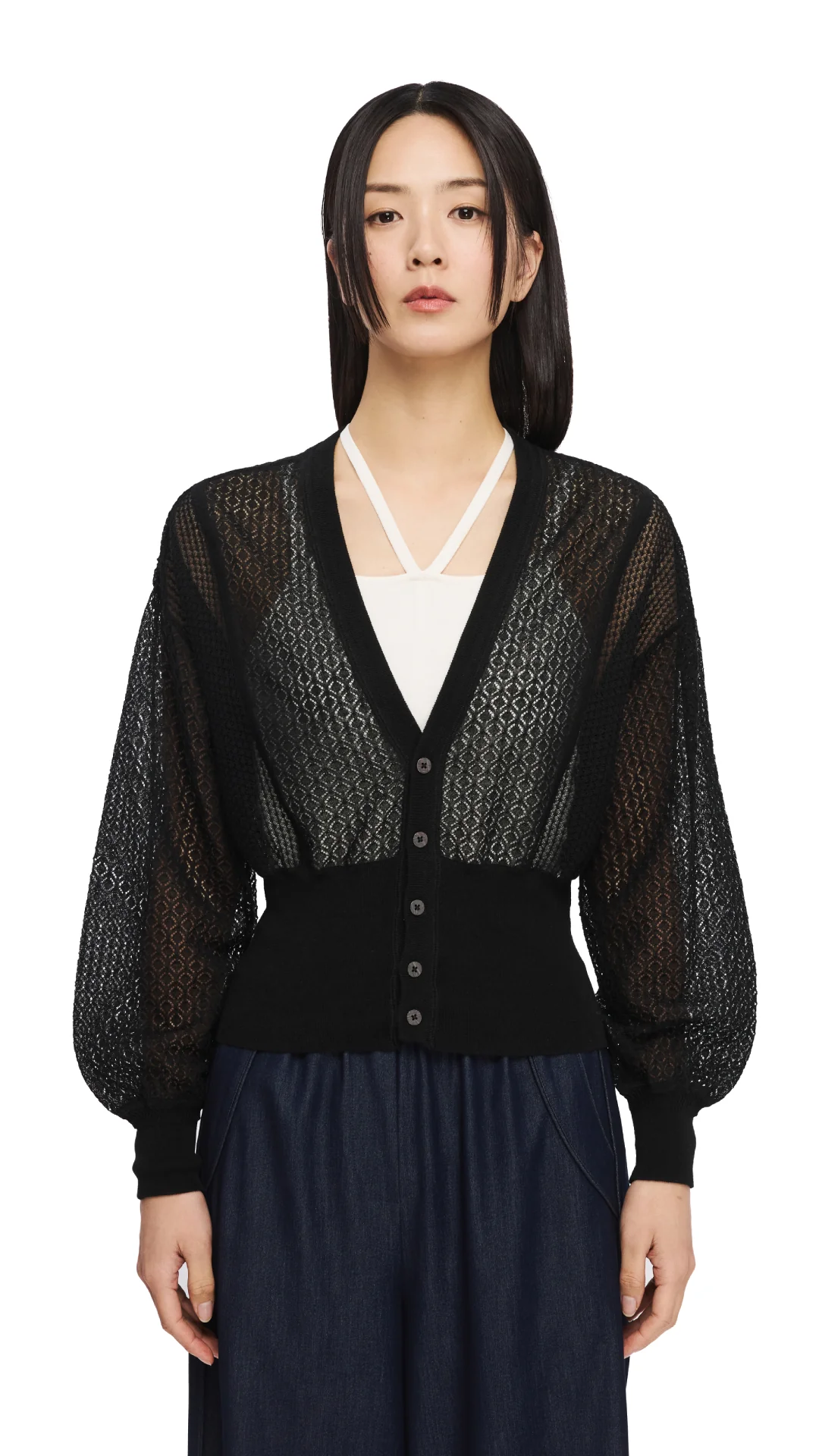 Lace Knit Cardigan - Hudung