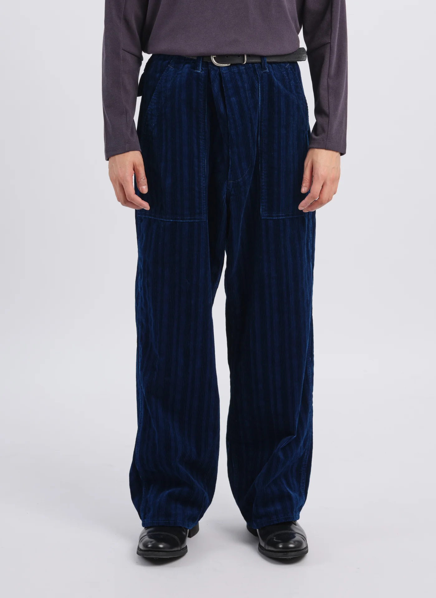 Indigo Cotton Corduroy Baker Pants - Hudung