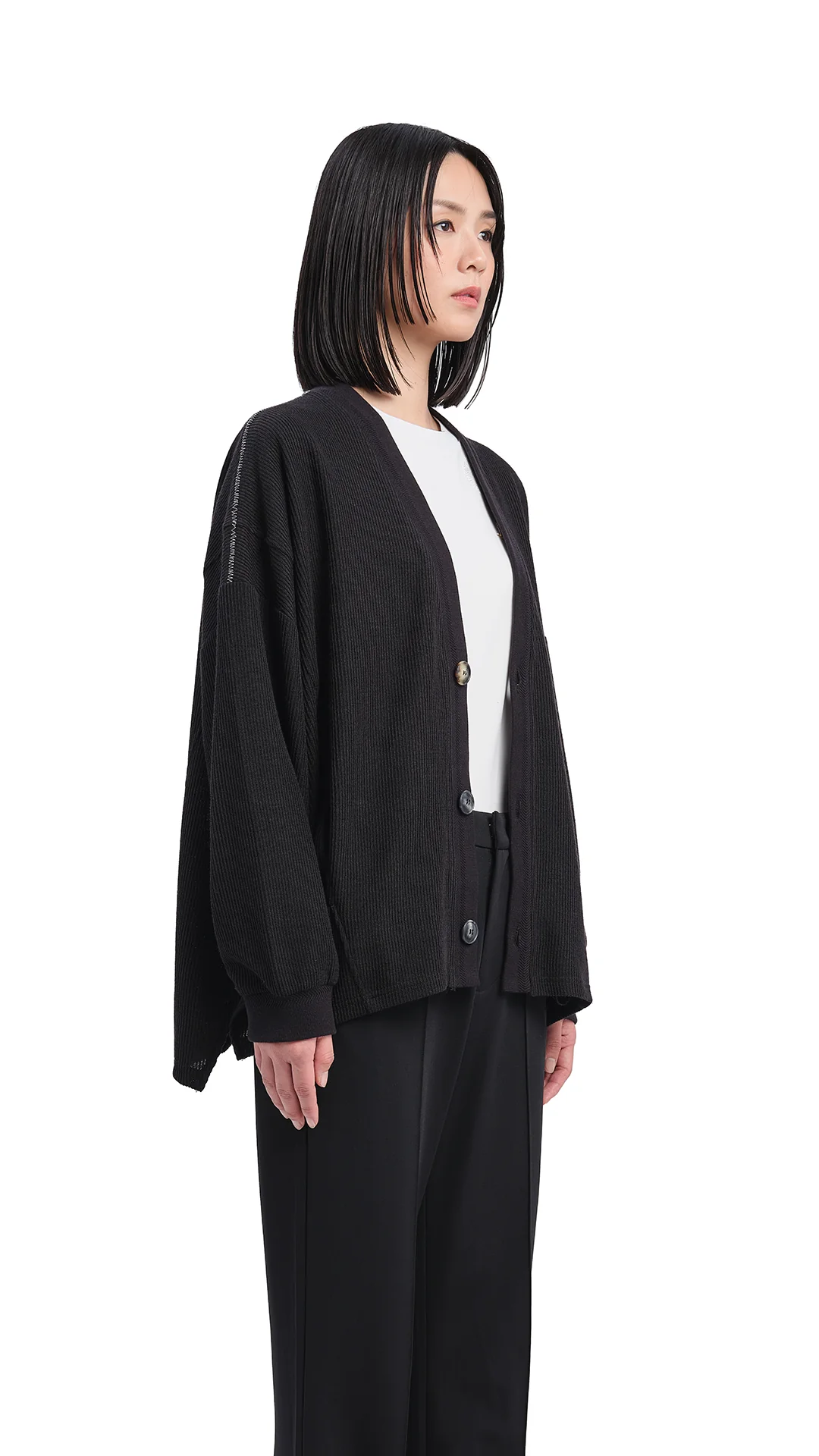Oversized Cut Sewn Cardigan - Hudung
