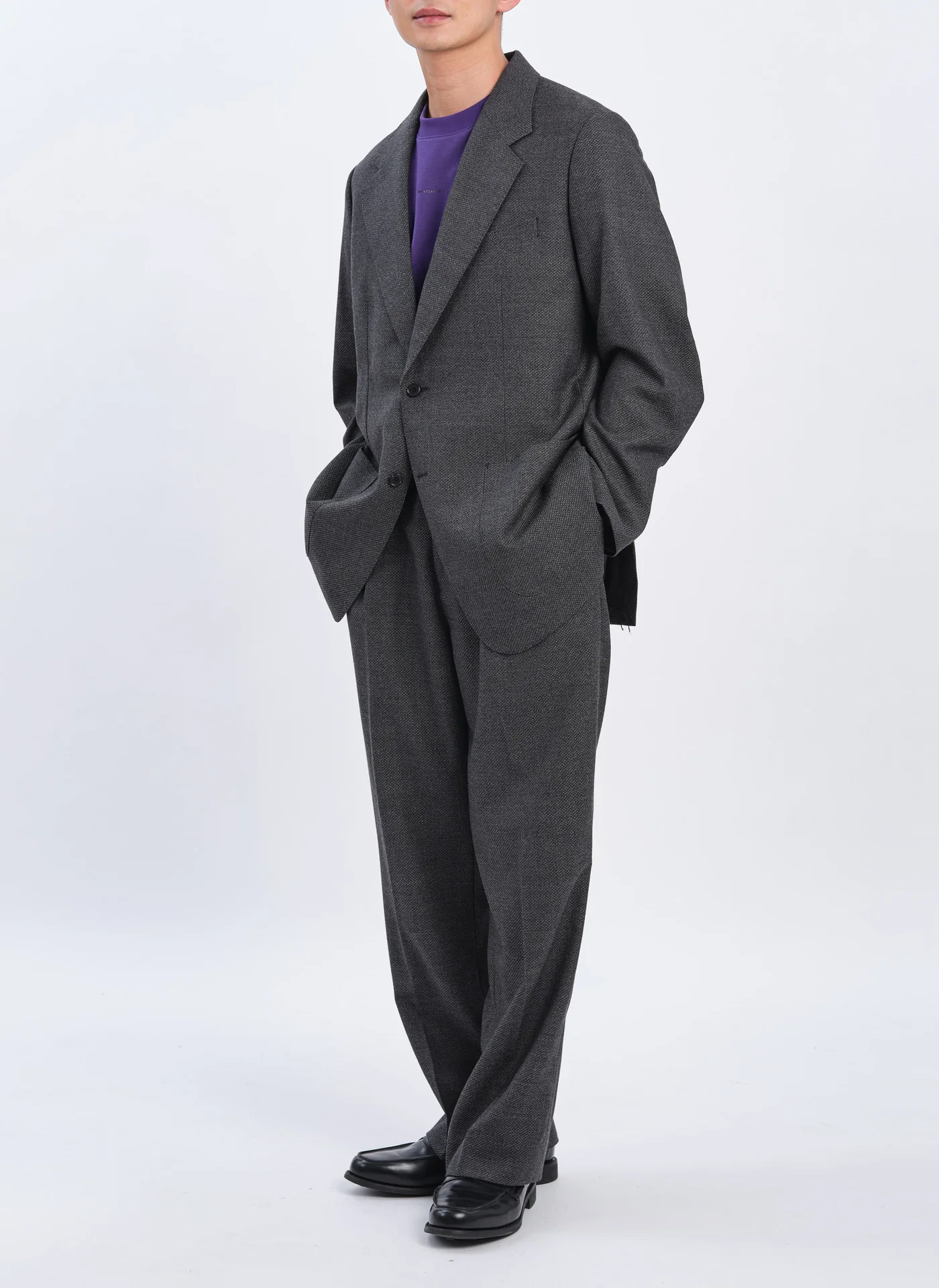 Naturemier Melange Polyester Soft Single Breasted Blazer - Hudung