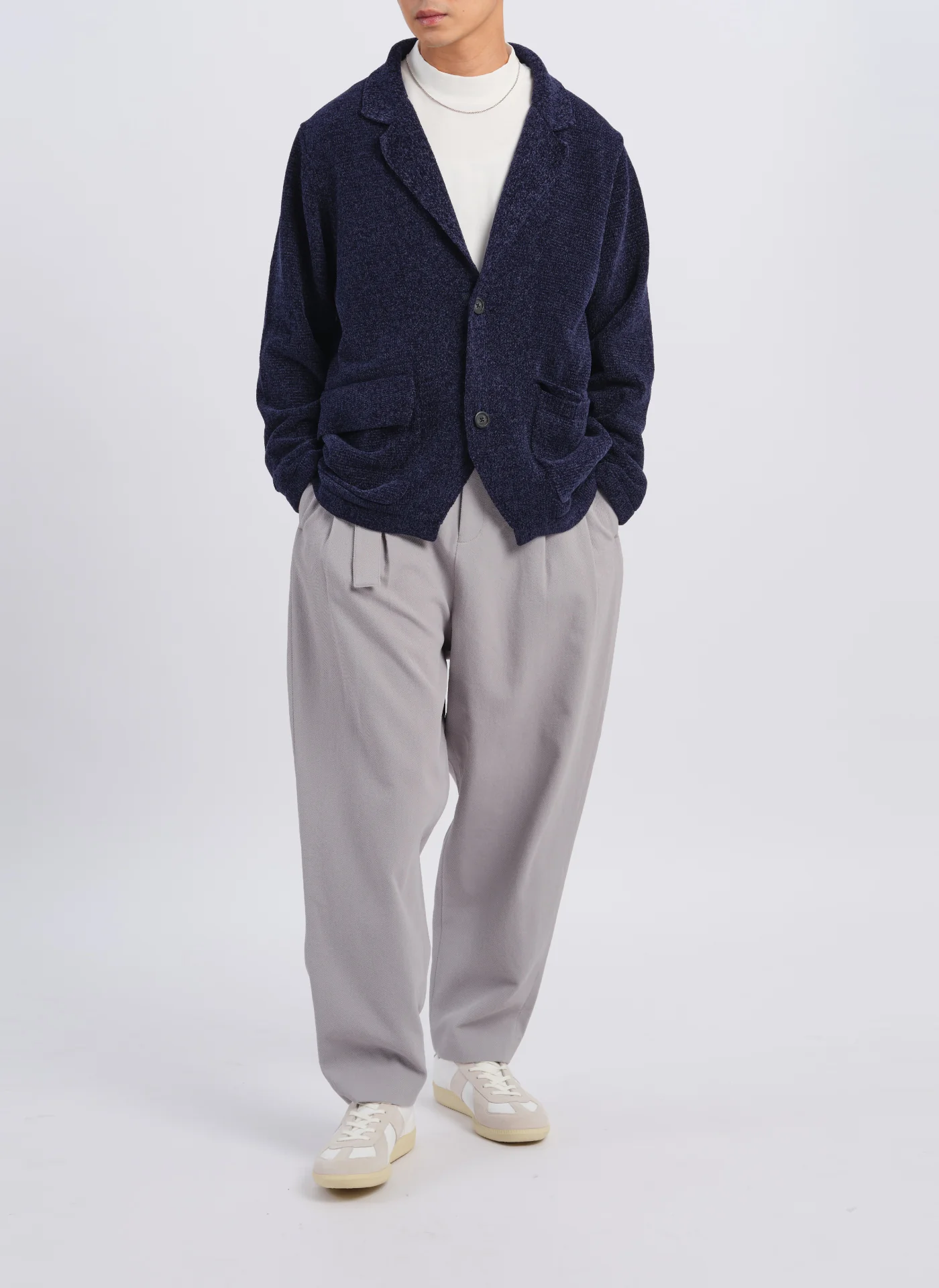 Polyester Velvet Knitted Blazer - Hudung