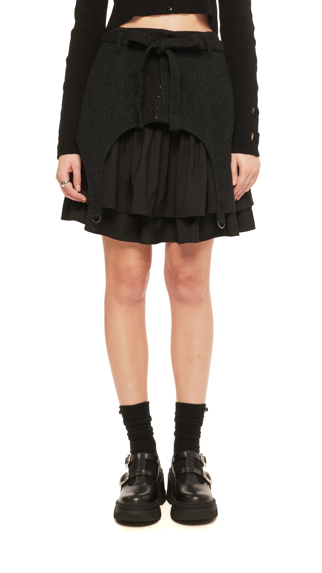 Side Cut Out Mini Skirt - Hudung