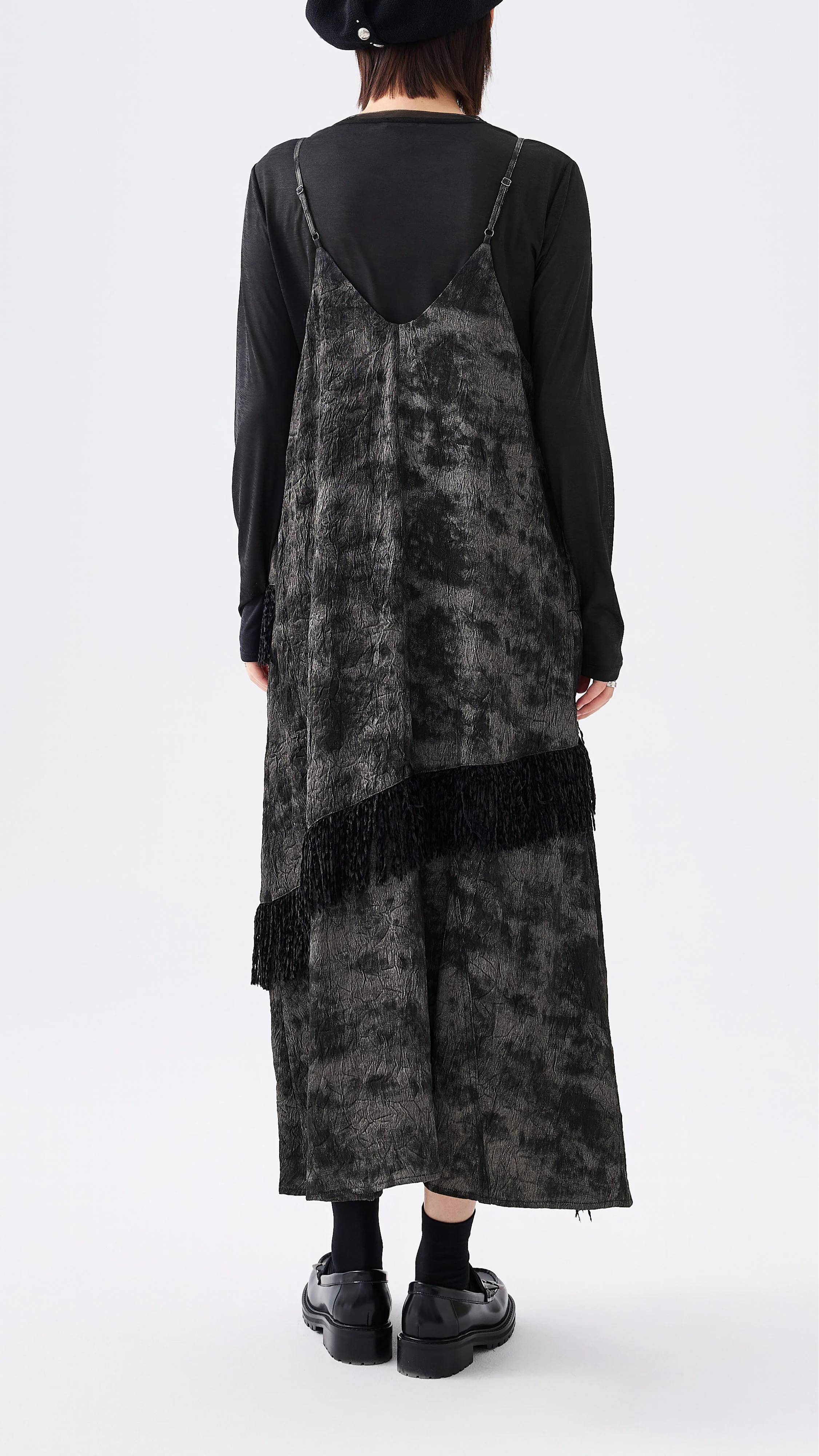 Western Faux Denim Cami Dress - Hudung